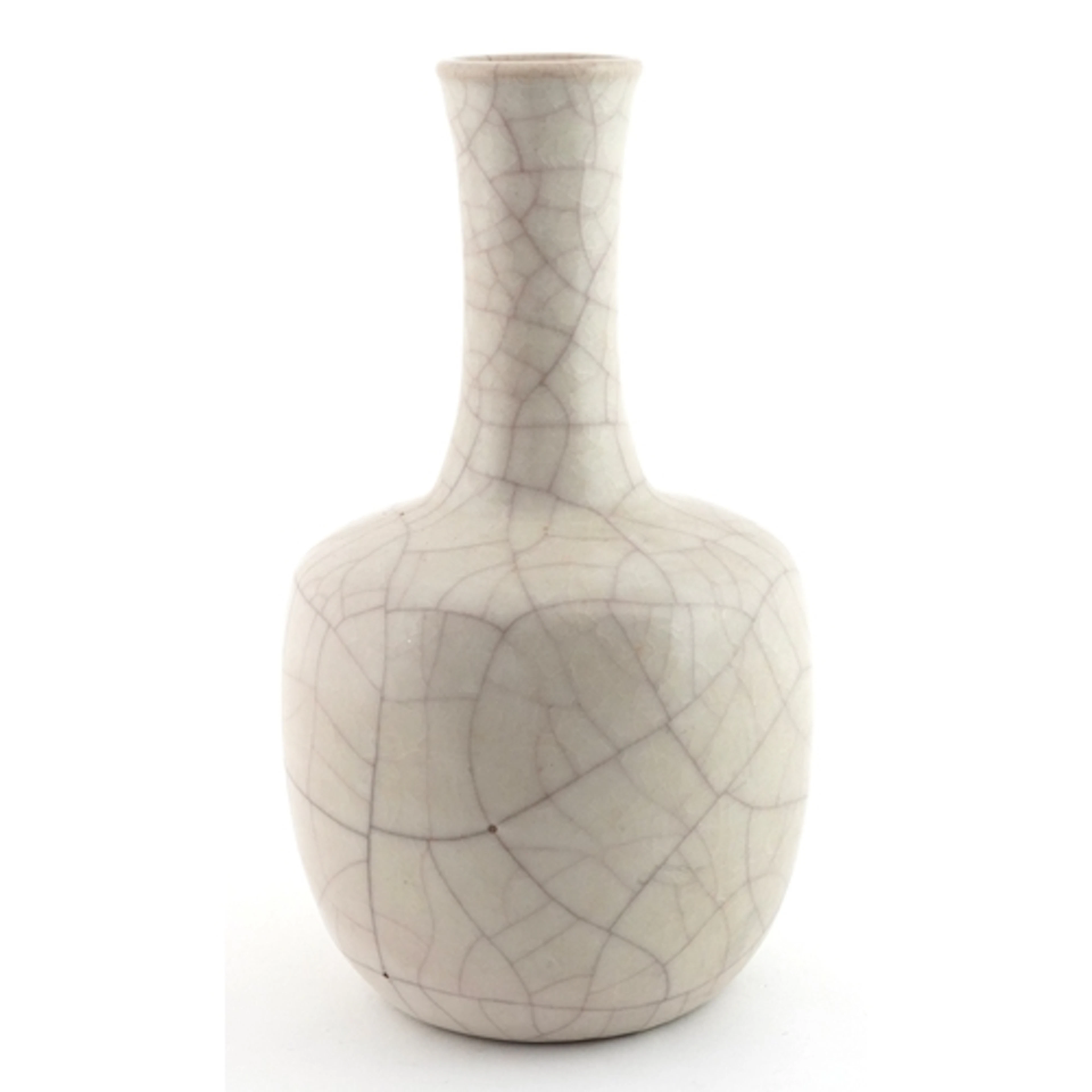 Chinese light grey celadon crackle glazed mallet vase, 20cm ...