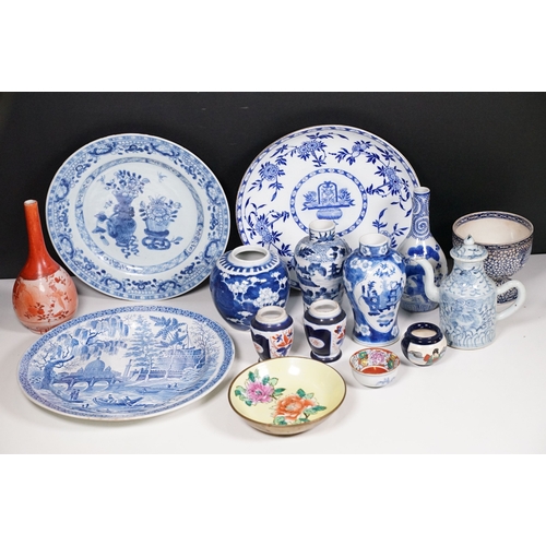 Collection of antique Chinese blue and white porcelain, to c...