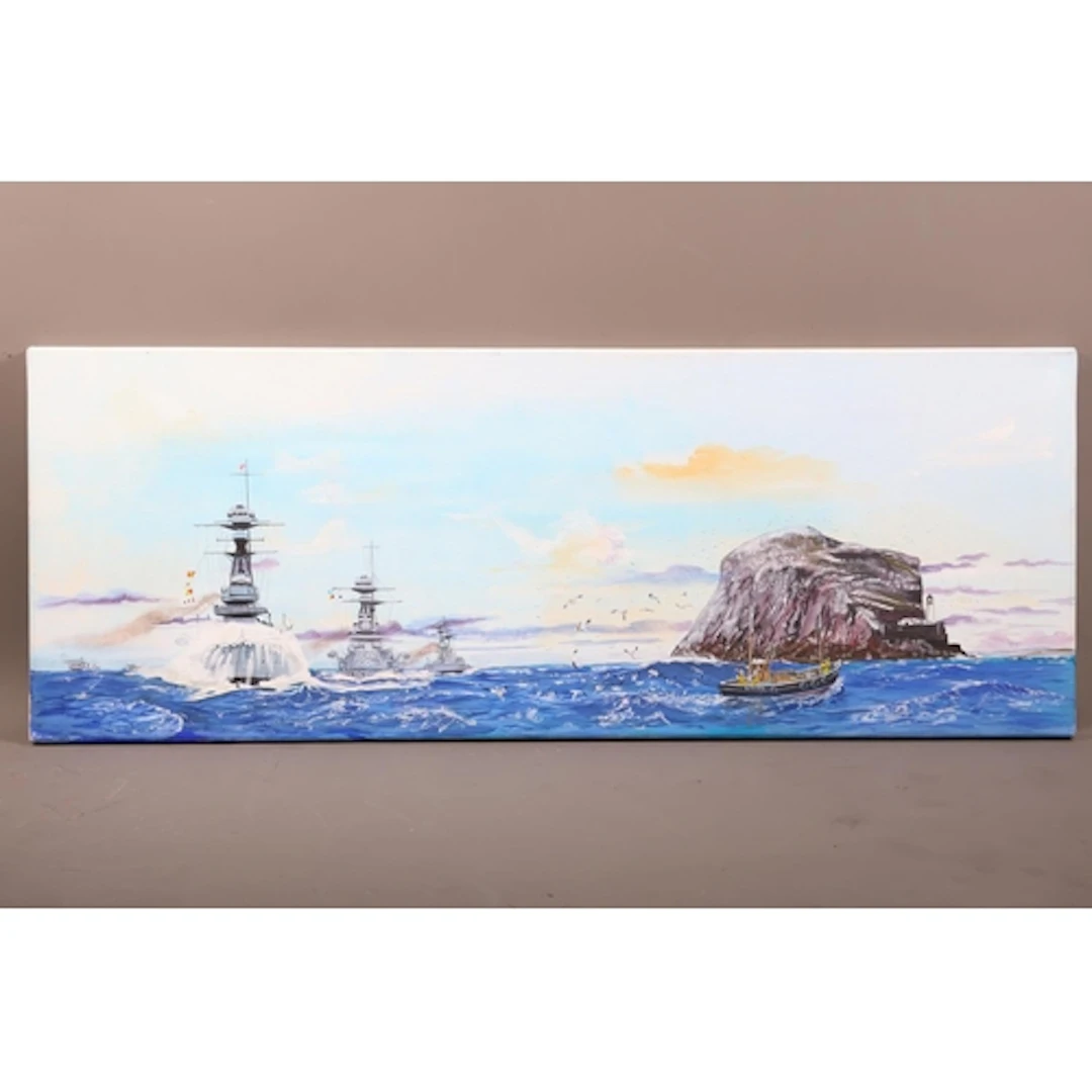 JIM RAE (Scottish Contemporary), R Class Battleships Passing...