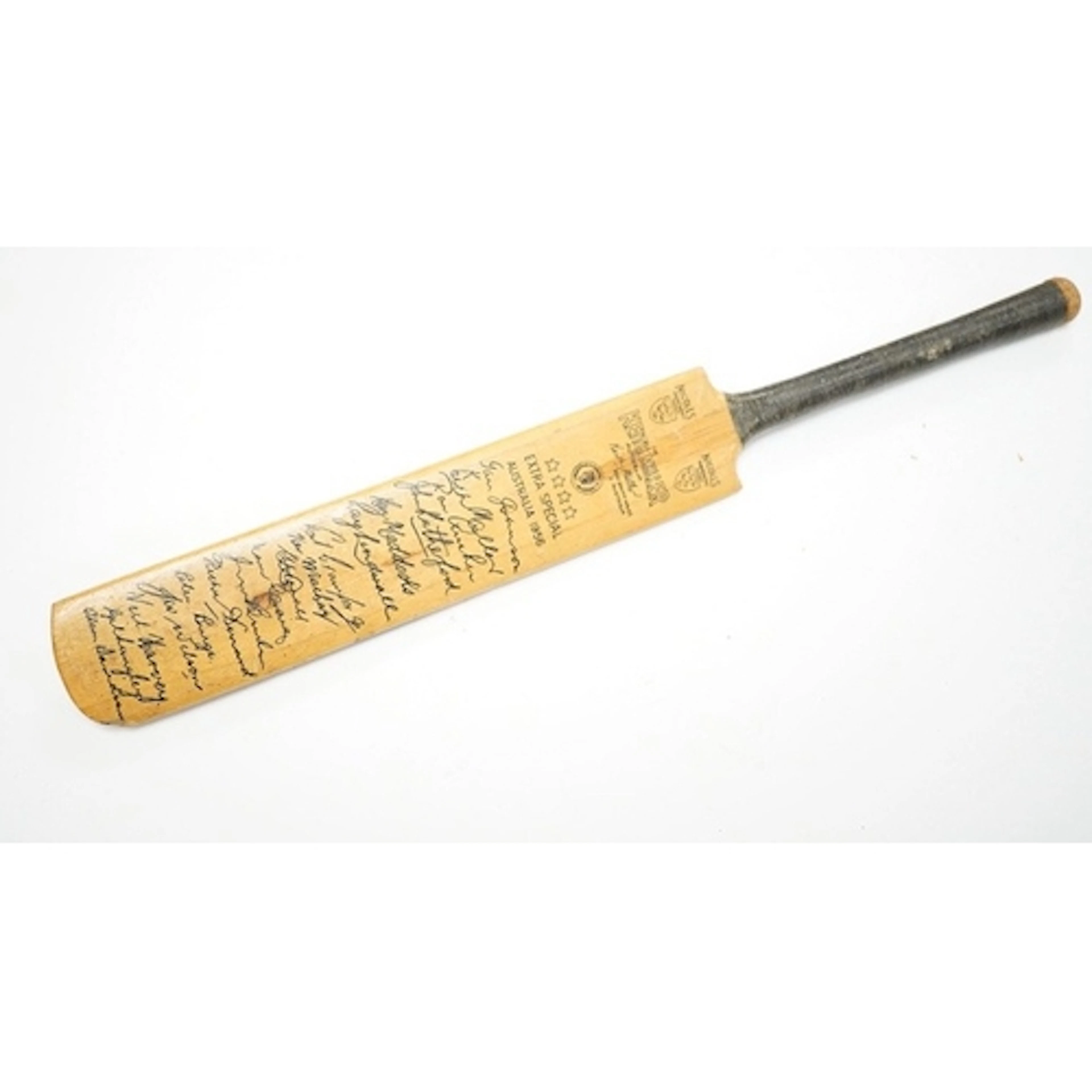 [Cricket] A Nicolls Miniature Bat, the face of which printed...
