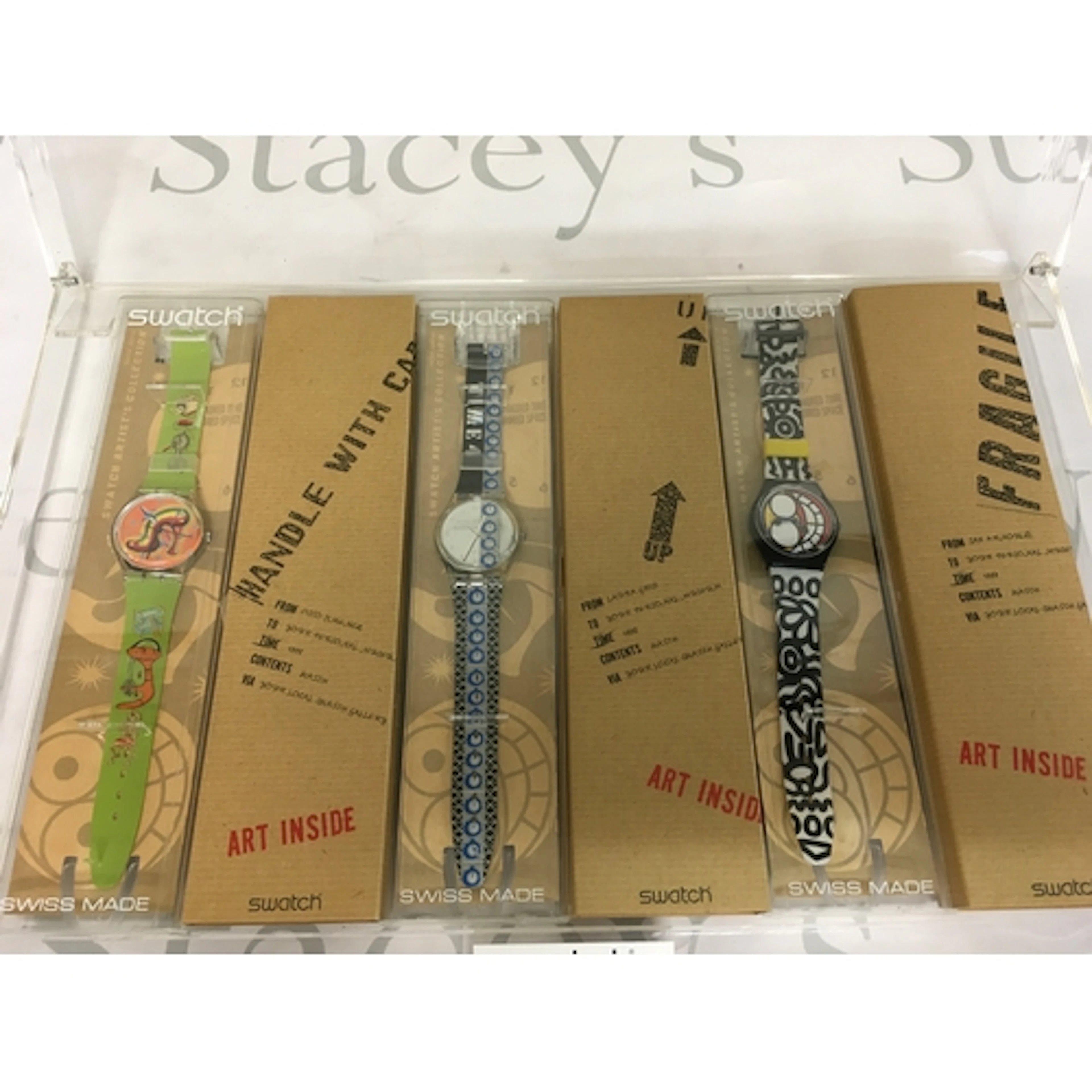 vintage Swatch Artist Collectionwristwatches, including mode...