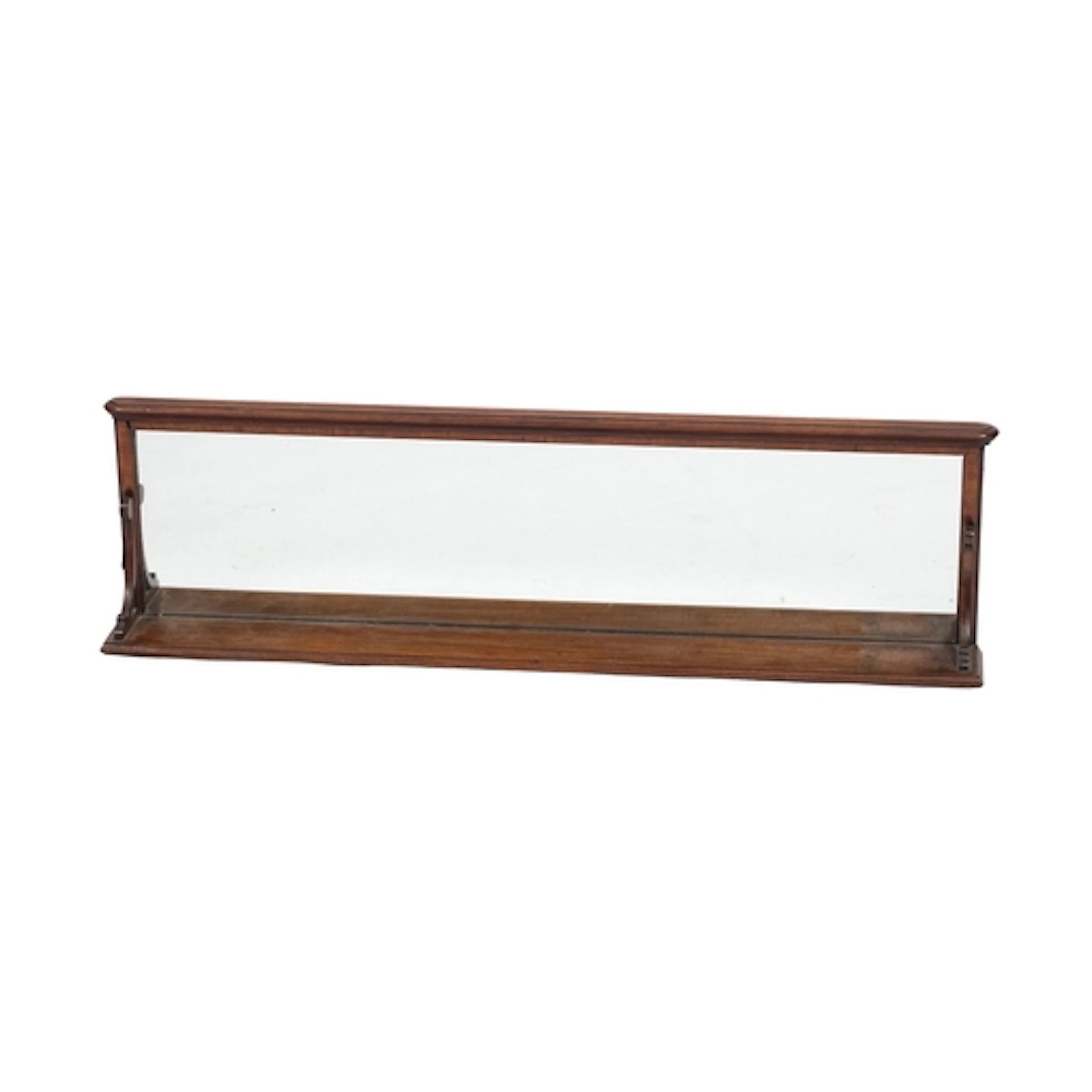 A Victorian mahogany framed wall mirror with shelf, mid 19th...