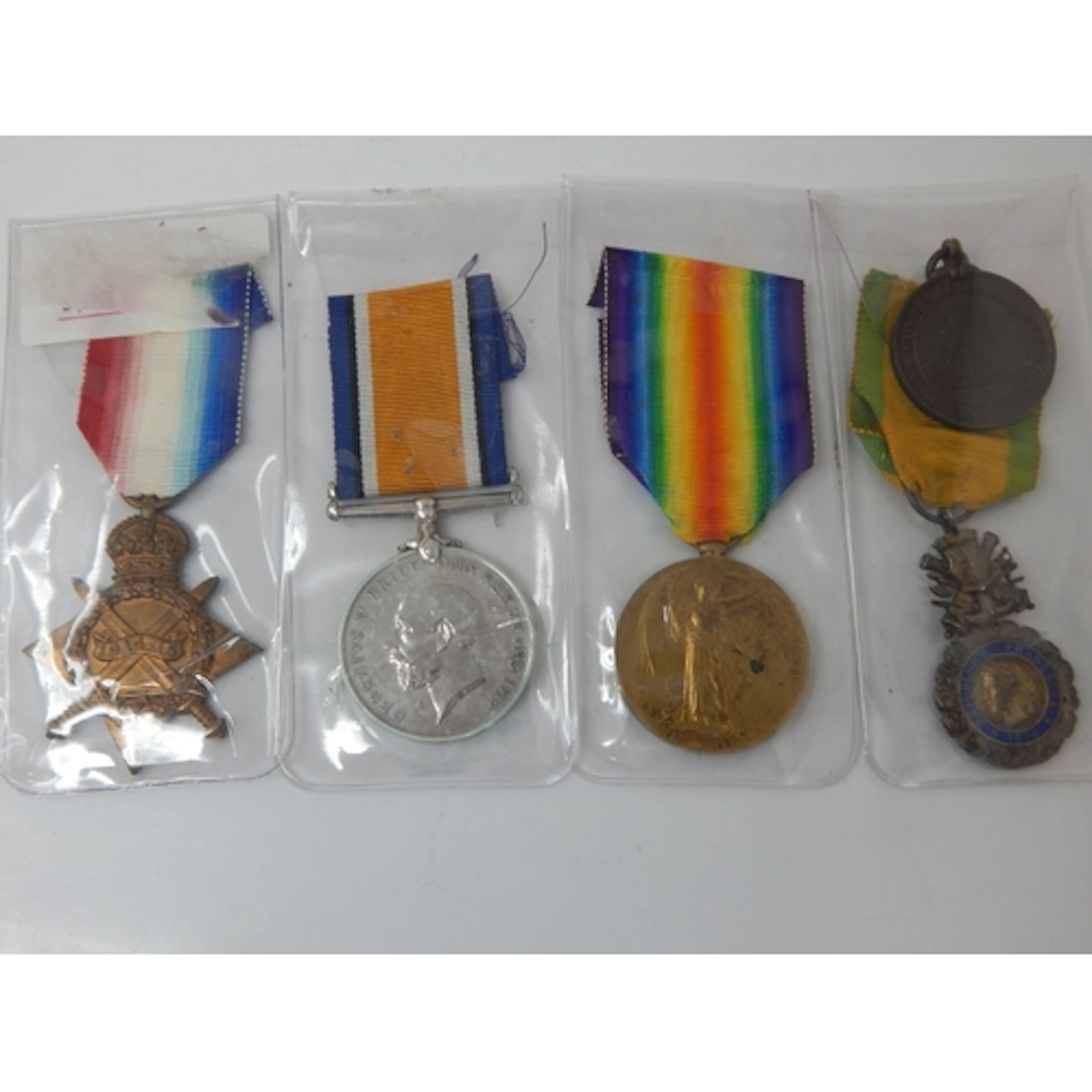 WWI 1914-1915 Star Trio + Militaire Medal & Life Saving Meda...