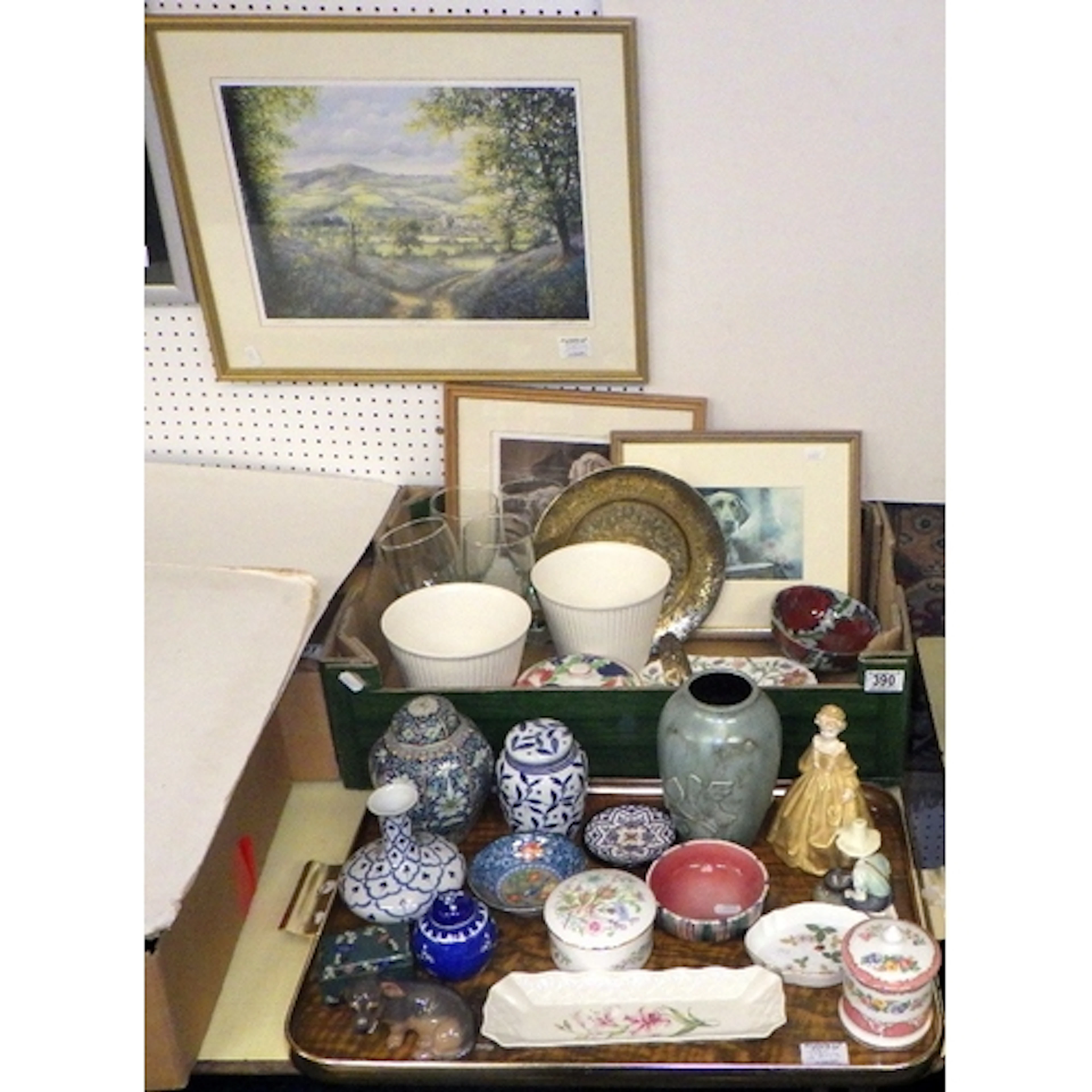 A signed Keith Case landscape print together a qty of misc c...