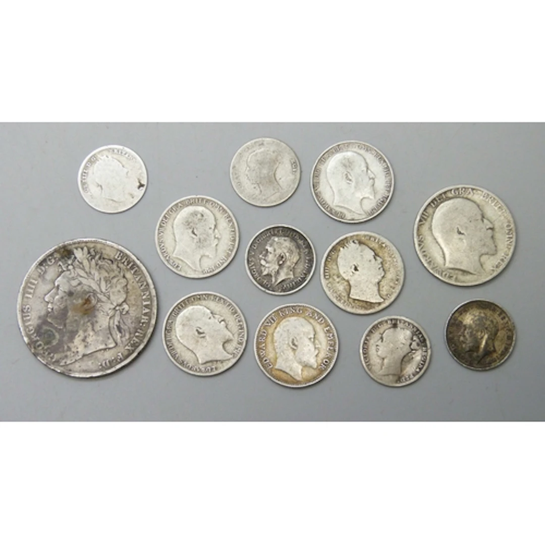 Coins - a collection of pre 1920 silver coins including an 1...