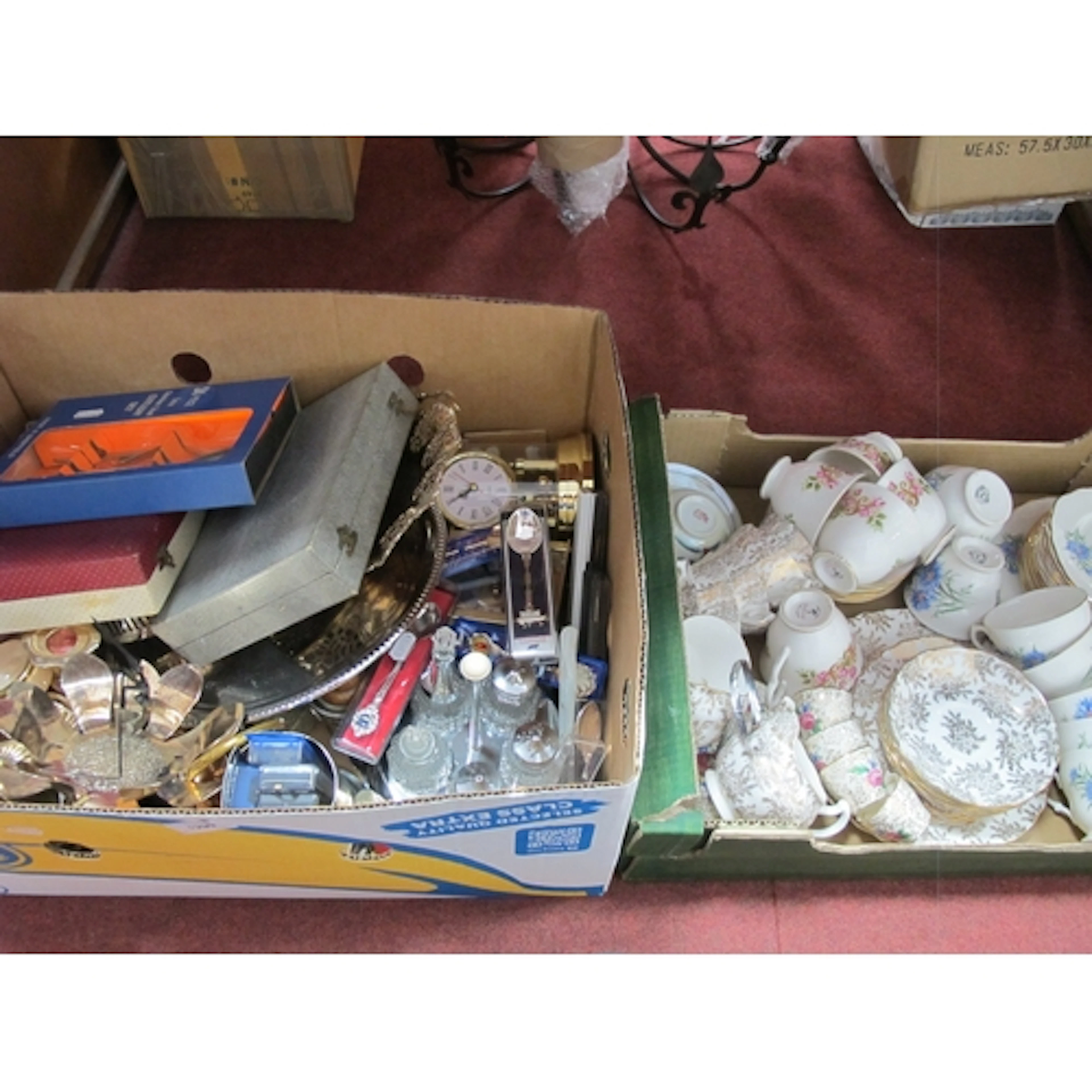 Metalware and ceramics, including boxed cutlery, silver-plat...
