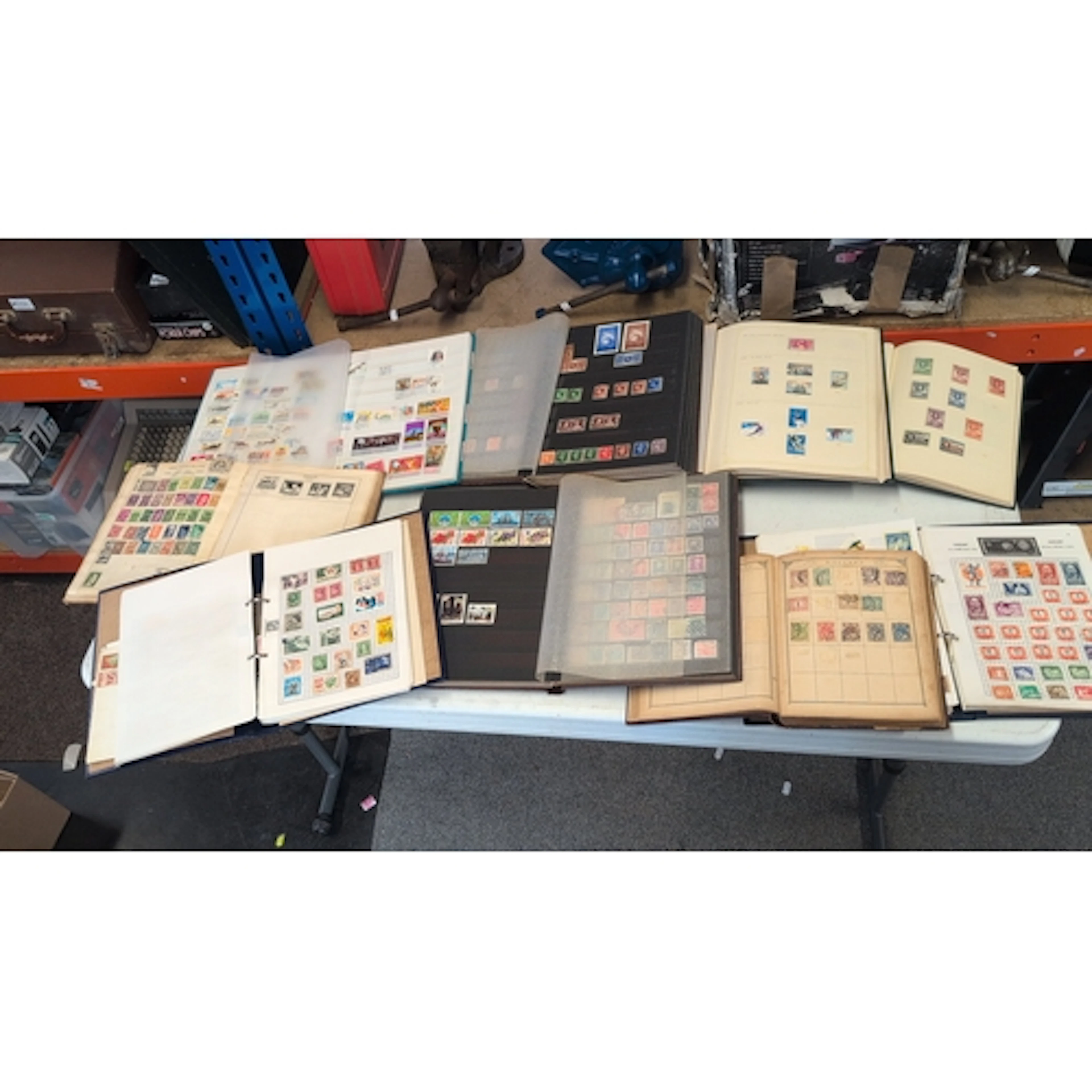 A group of stamp albums and stockbooks containing assorted w...