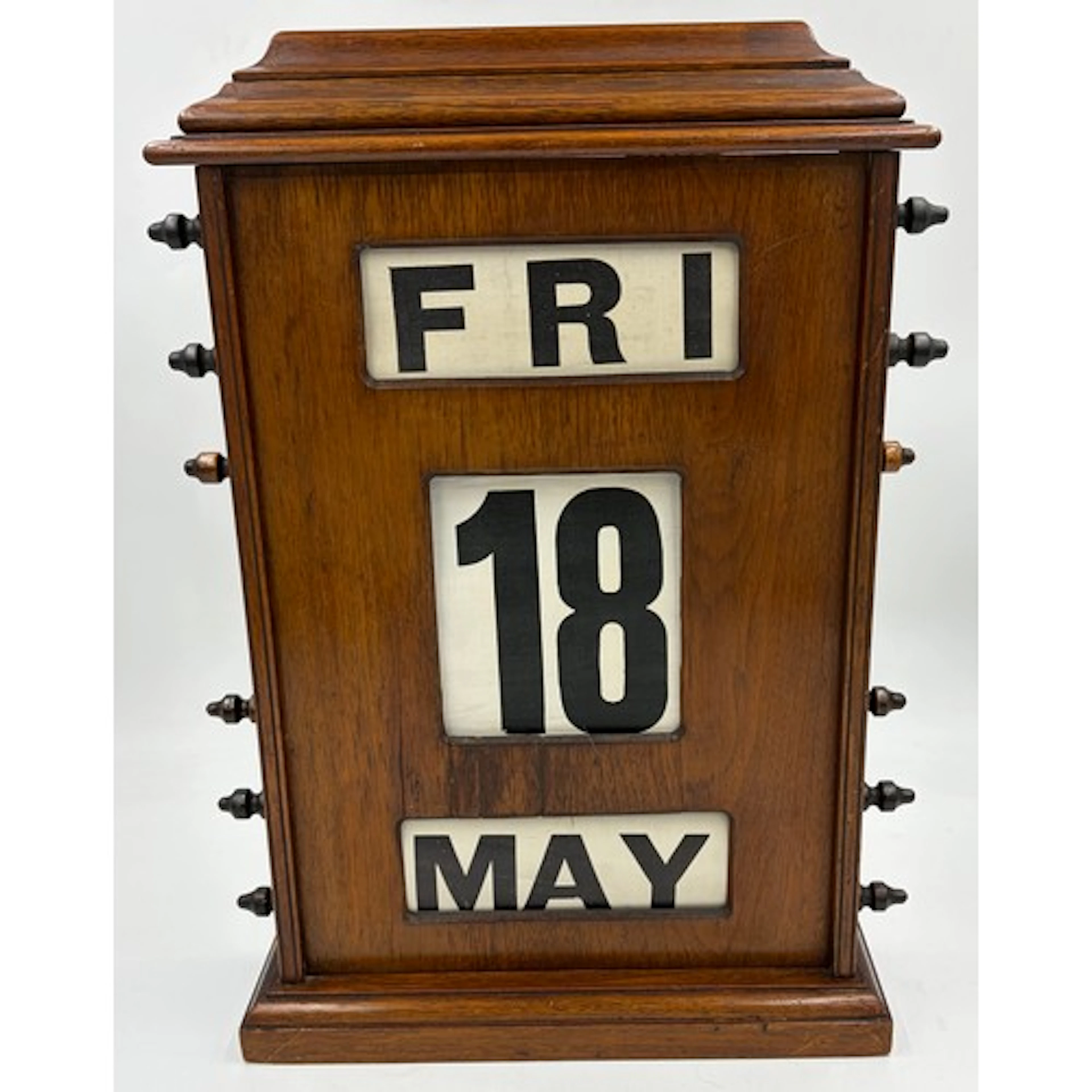 Early 20th century oak and mahogany perpetual calendar of un...