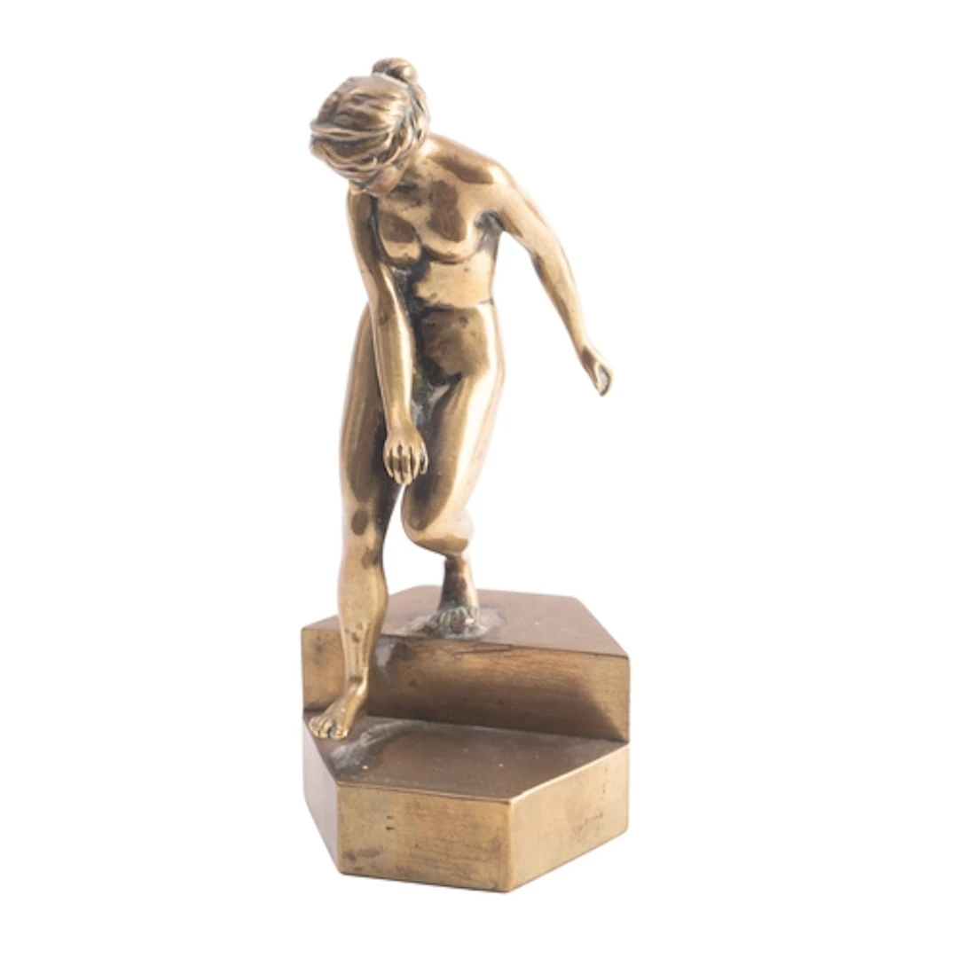 A Continental bronze model of a maiden, late 19th century; p...