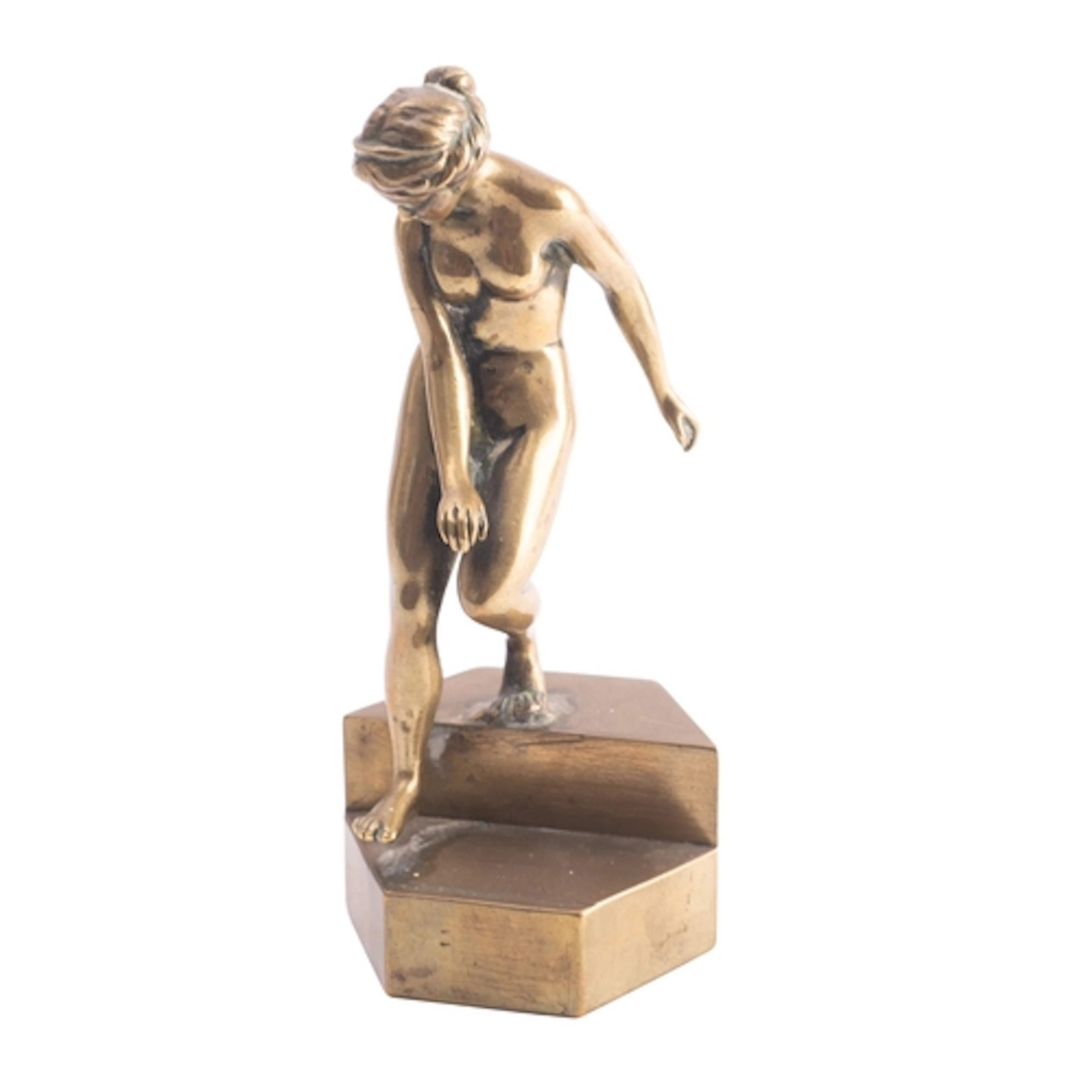 A Continental bronze model of a maiden, late 19th century; p...