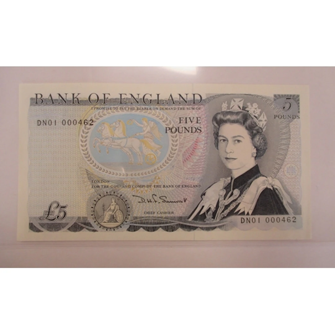 D.H.F Somerset. 1980 first run, DN01 000462 uncirculated £5 ...