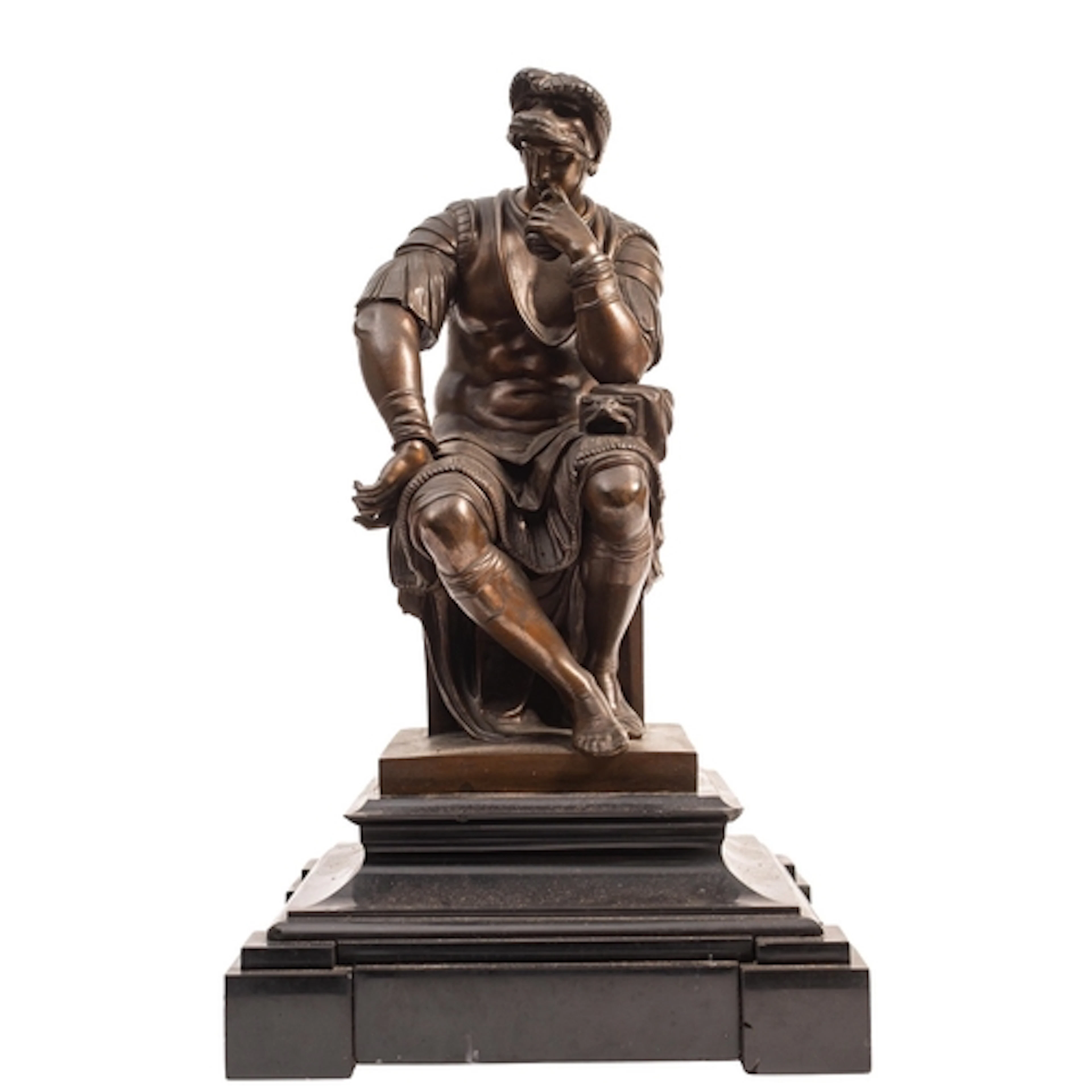 After Michelangelo (1475-1564); a patinated bronze model of ...