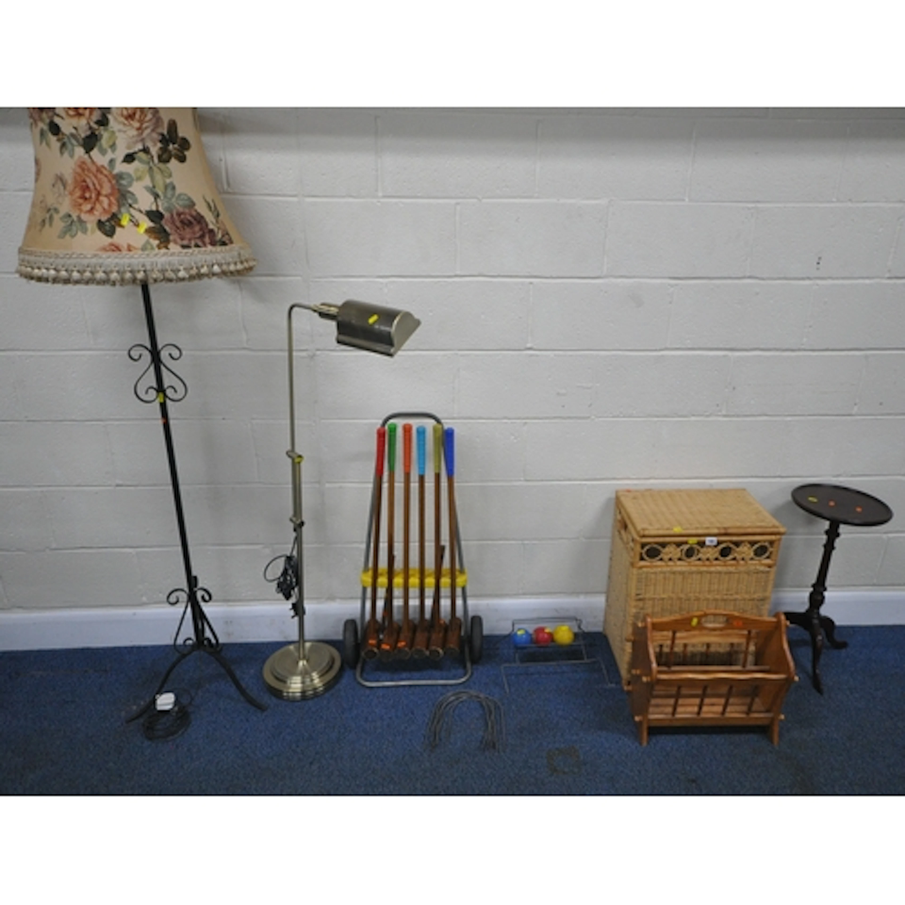 A SELECTION OF OCCASIONAL FURNITURE, to include a wicker lin...