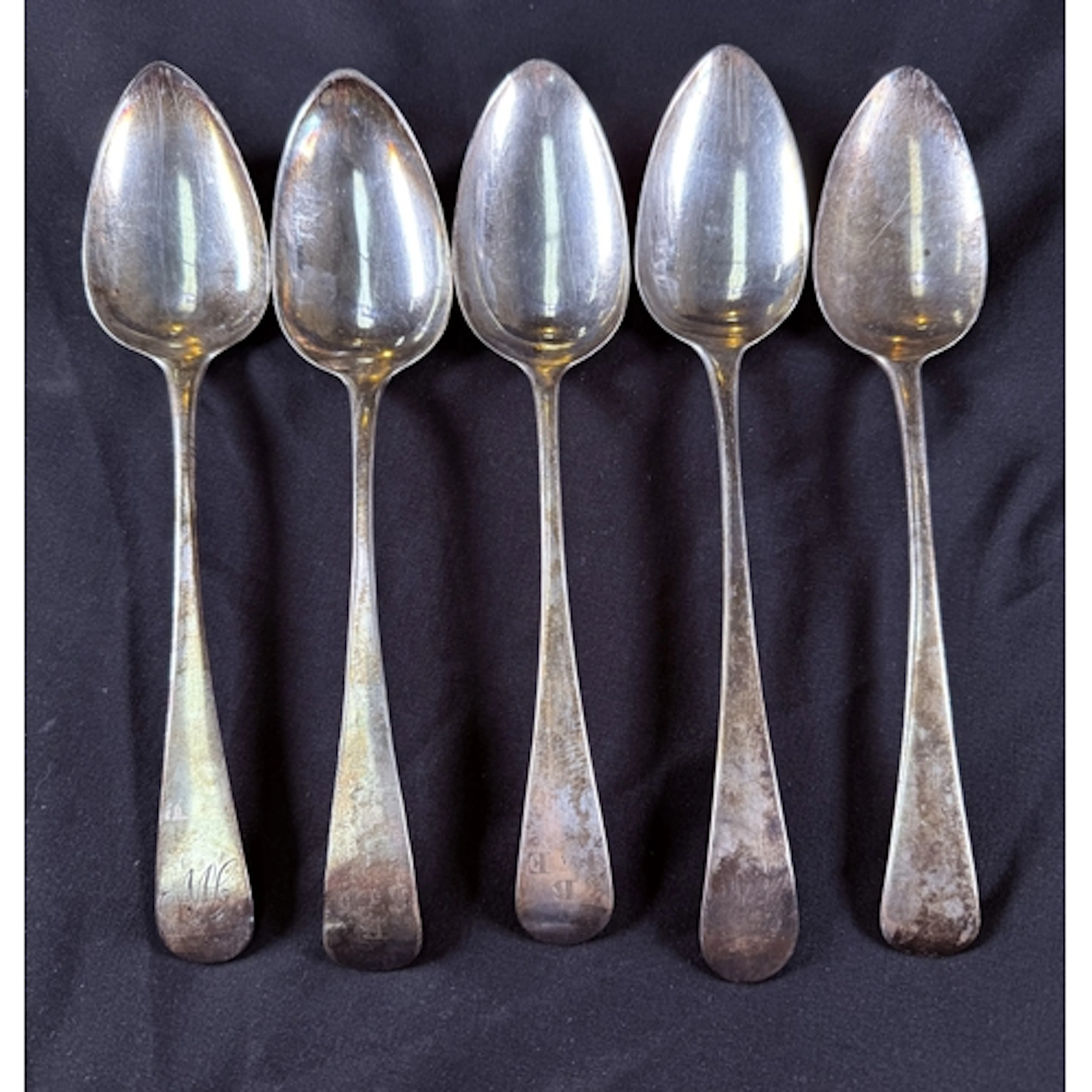 A matched set of 19th century hallmarked silver table spoons...