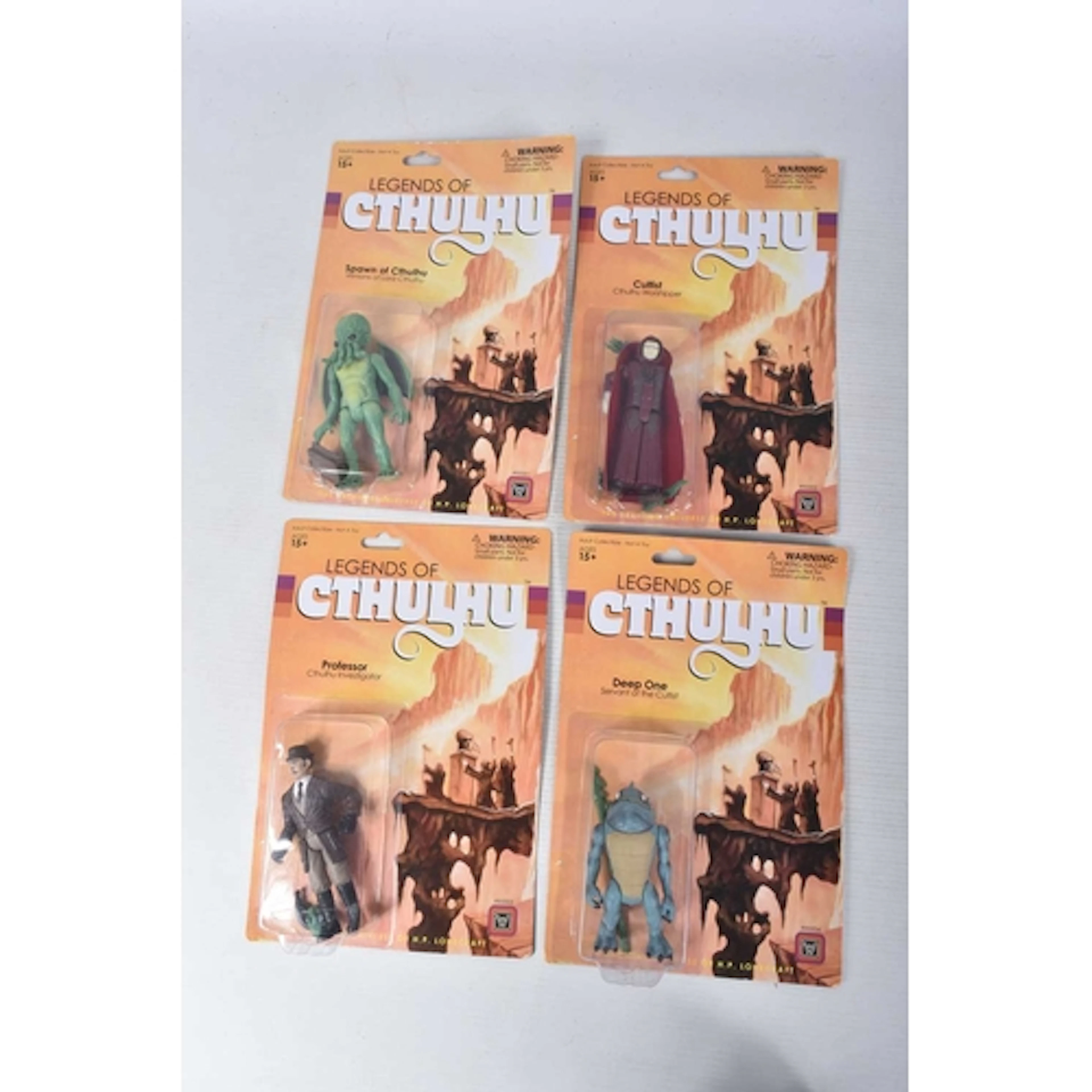 FOUR BOXED WARPO LEGENDS OF CTHULHU FIGURES, to include Prof...