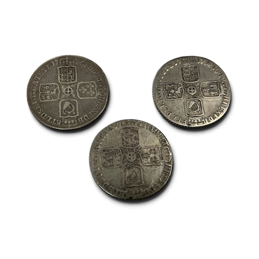 Three XVIII Century George II Silver Sixpences, 1746, 1757 a...
