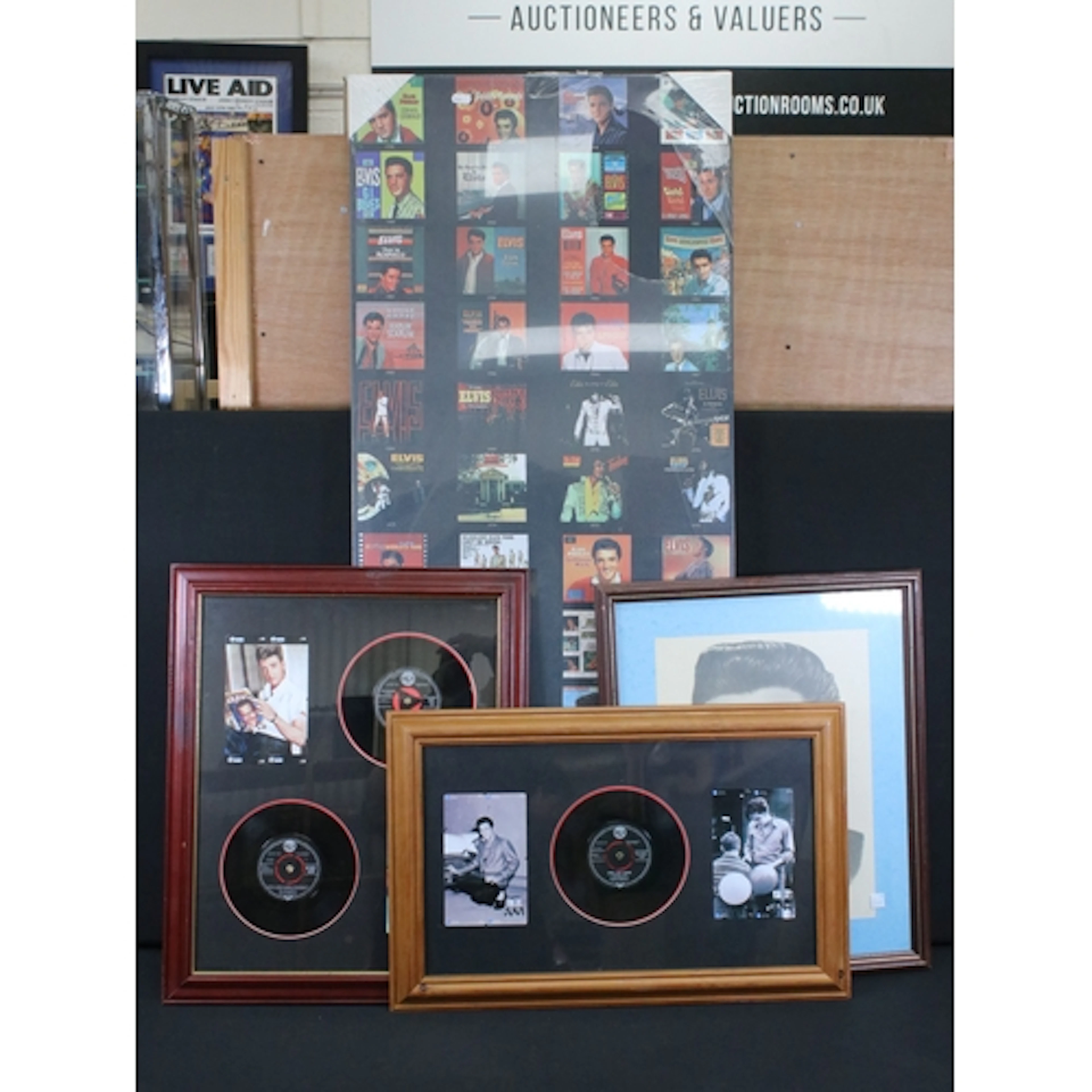 Memorabilia - 4 Elvis Presley items to include two framed an...