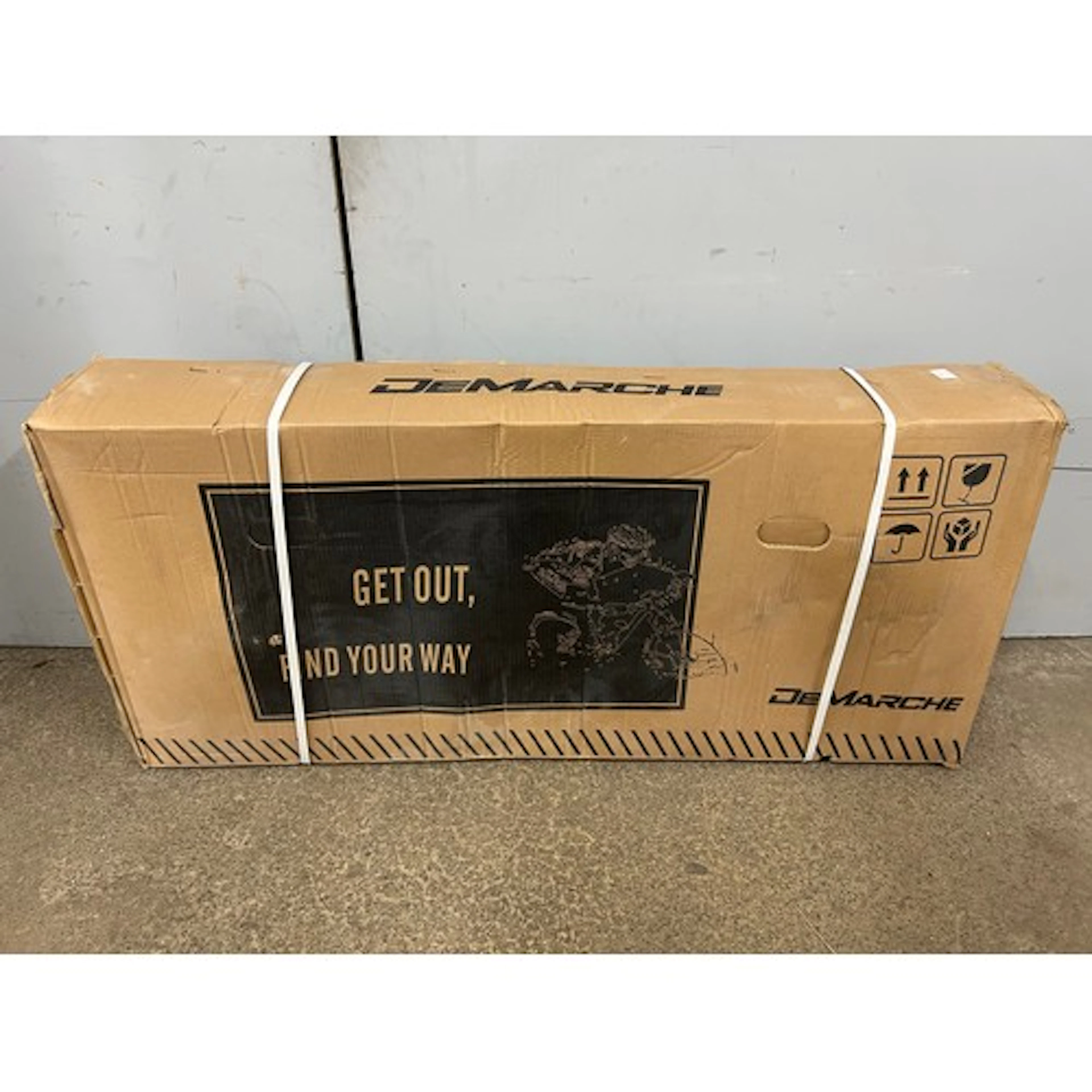 A Demarche blue folding aluminium bike - boxed - unused
