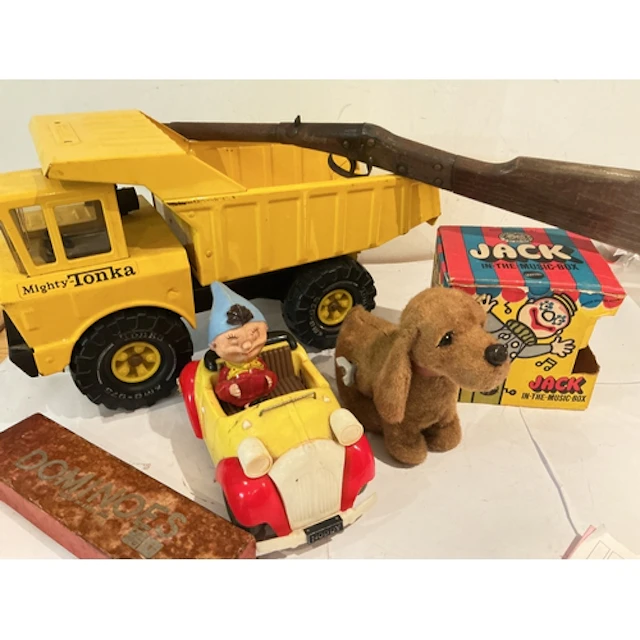 A Collection Of Vintage Toys Including A Tonka Dump Truck. N...