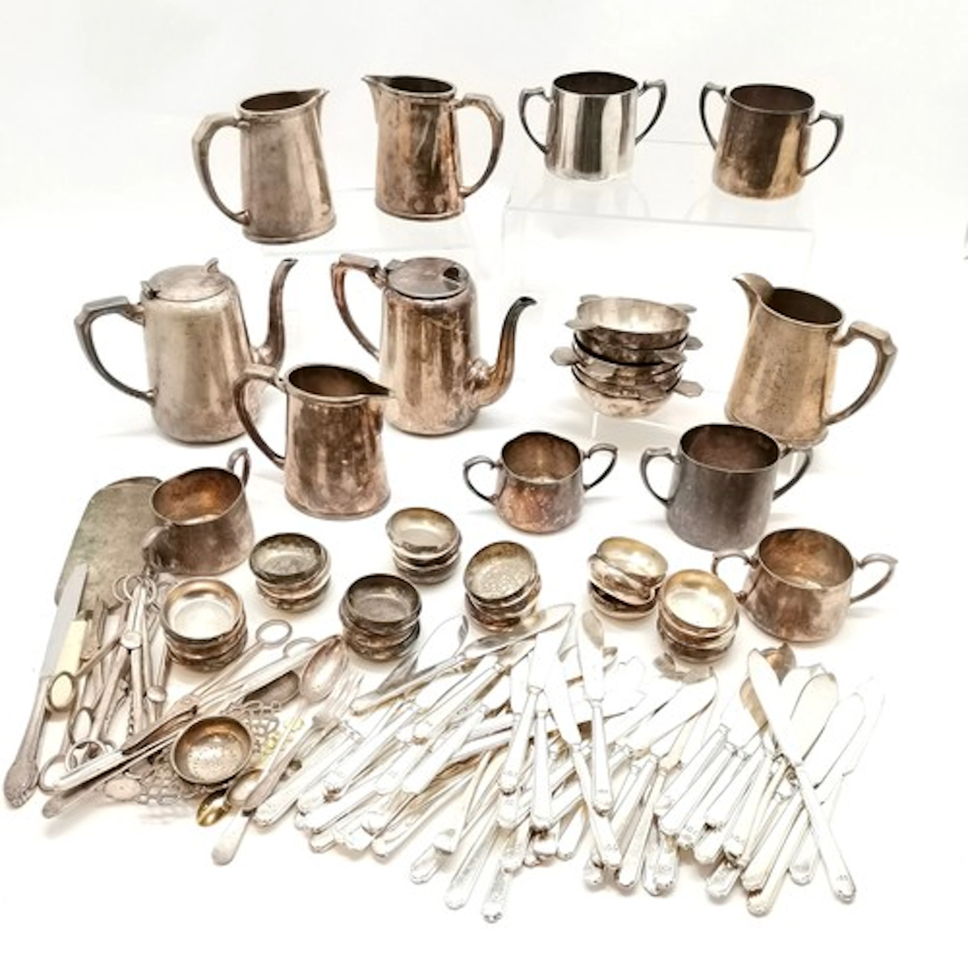 Qty of silver plated wares inc military marked Mappin & Webb...