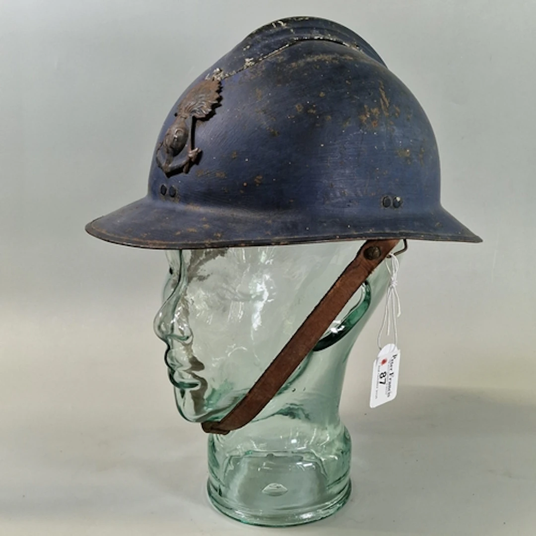 French M1926 Adrian helmet, with blue-painted non-magnetic s...