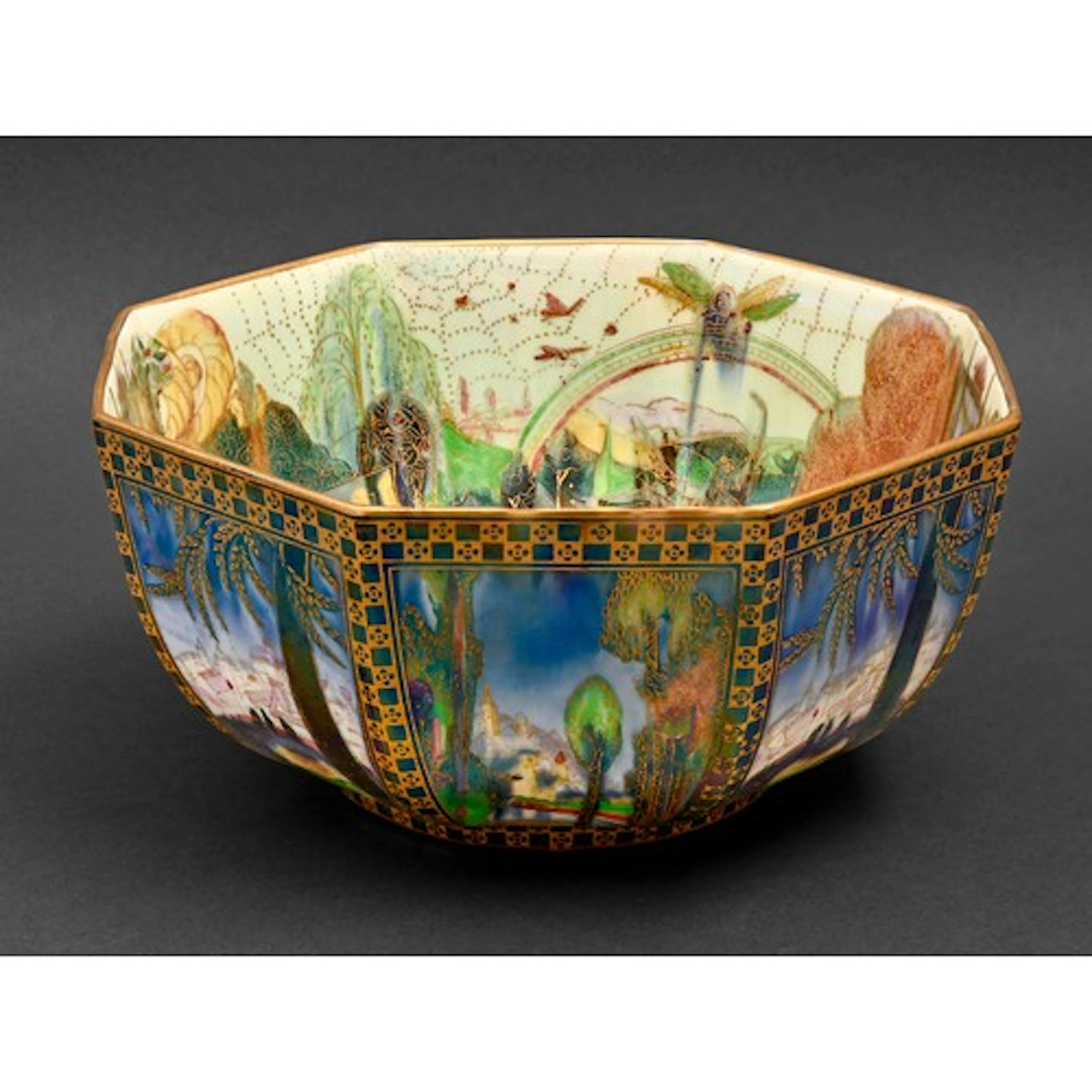 A Wedgwood Fairyland Lustre octagonal bowl, c1920, designed ...