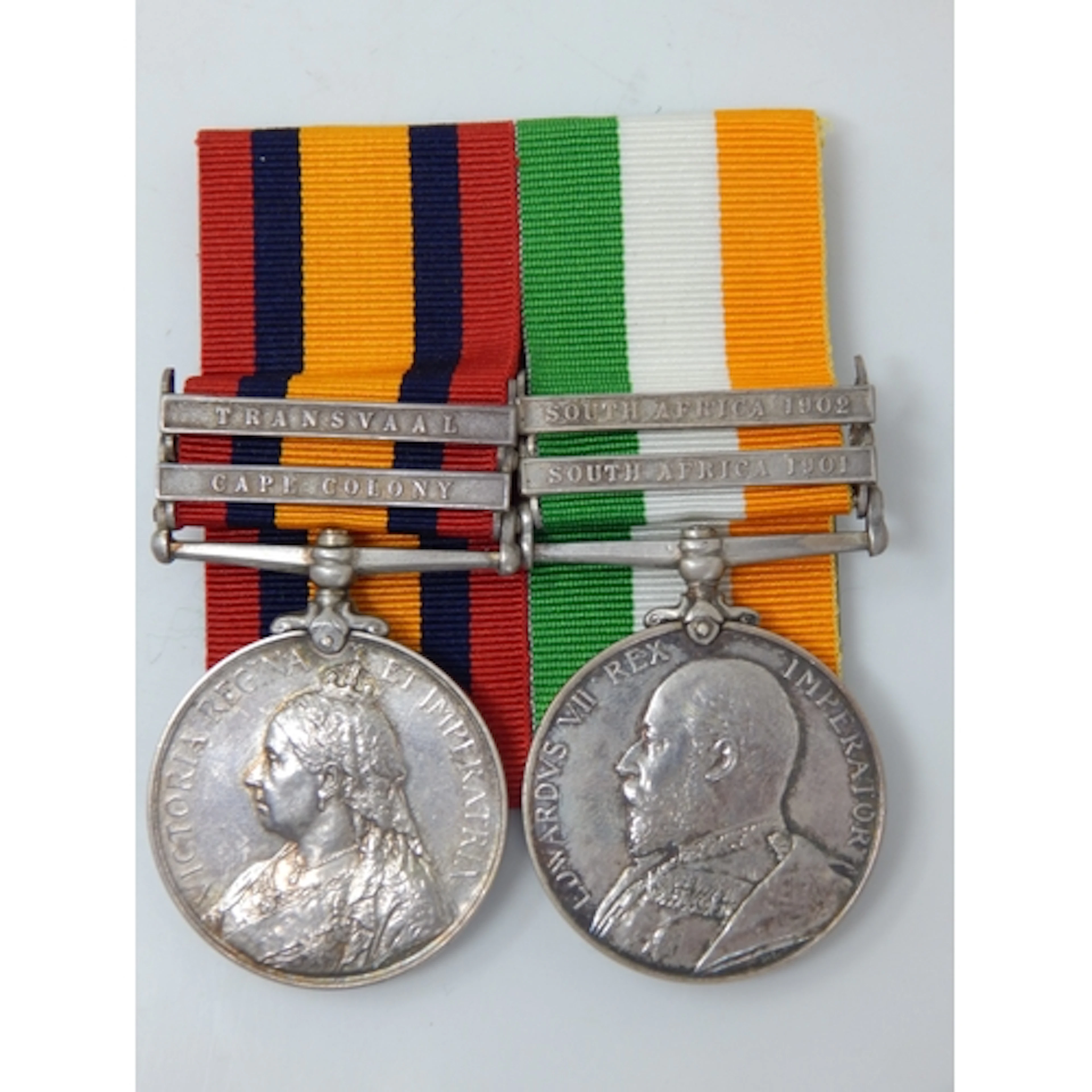 Boer War Q.S.A Medal with Clasps for Transvaal & Cape Colony...