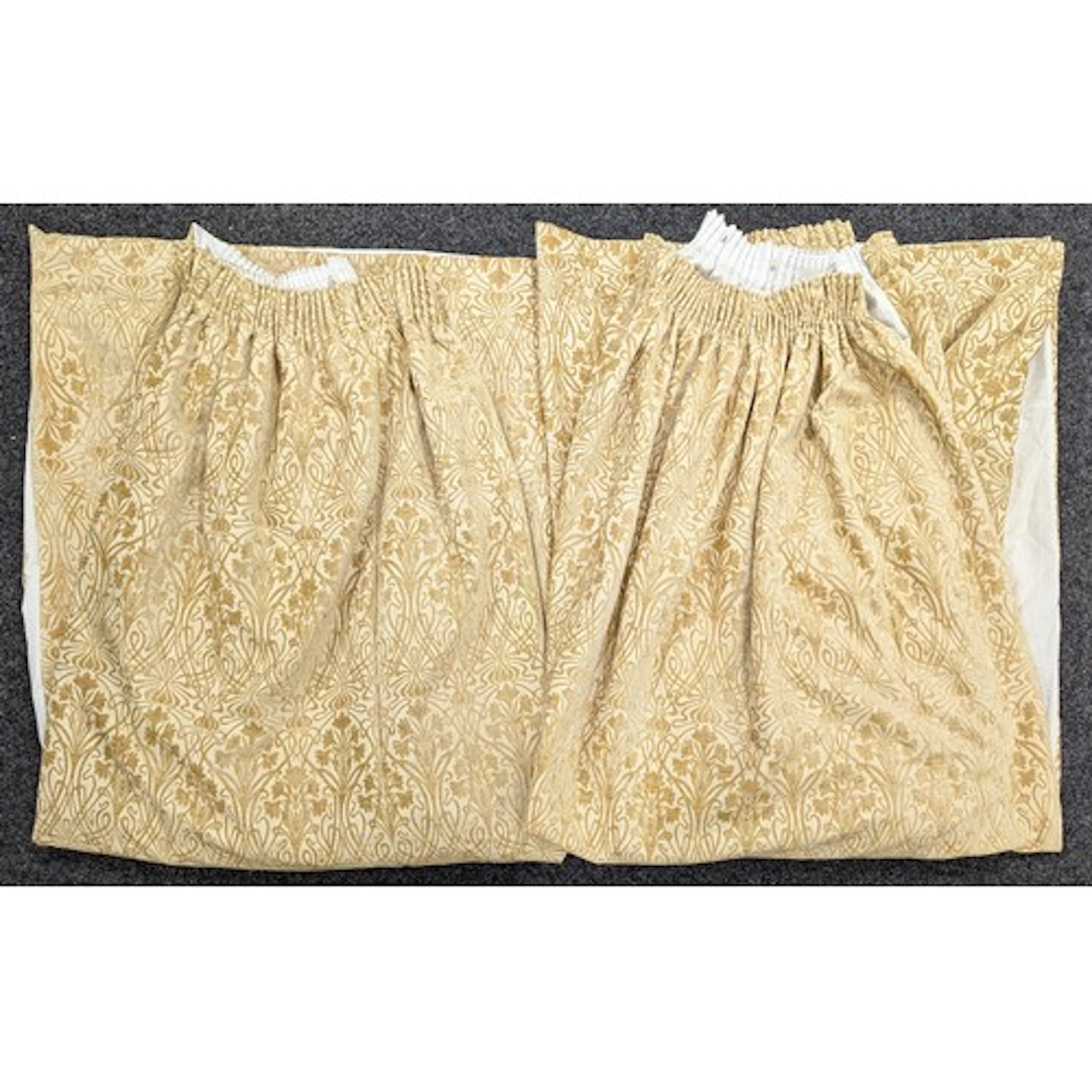 A pair of contemporary curtains, in the Art Nouveau Tiffany ...