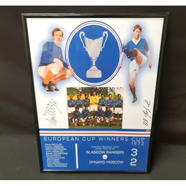 EUROPEAN CUP WINNERS' CUP 1972 SIGNED PRINT the Rangers Foot...