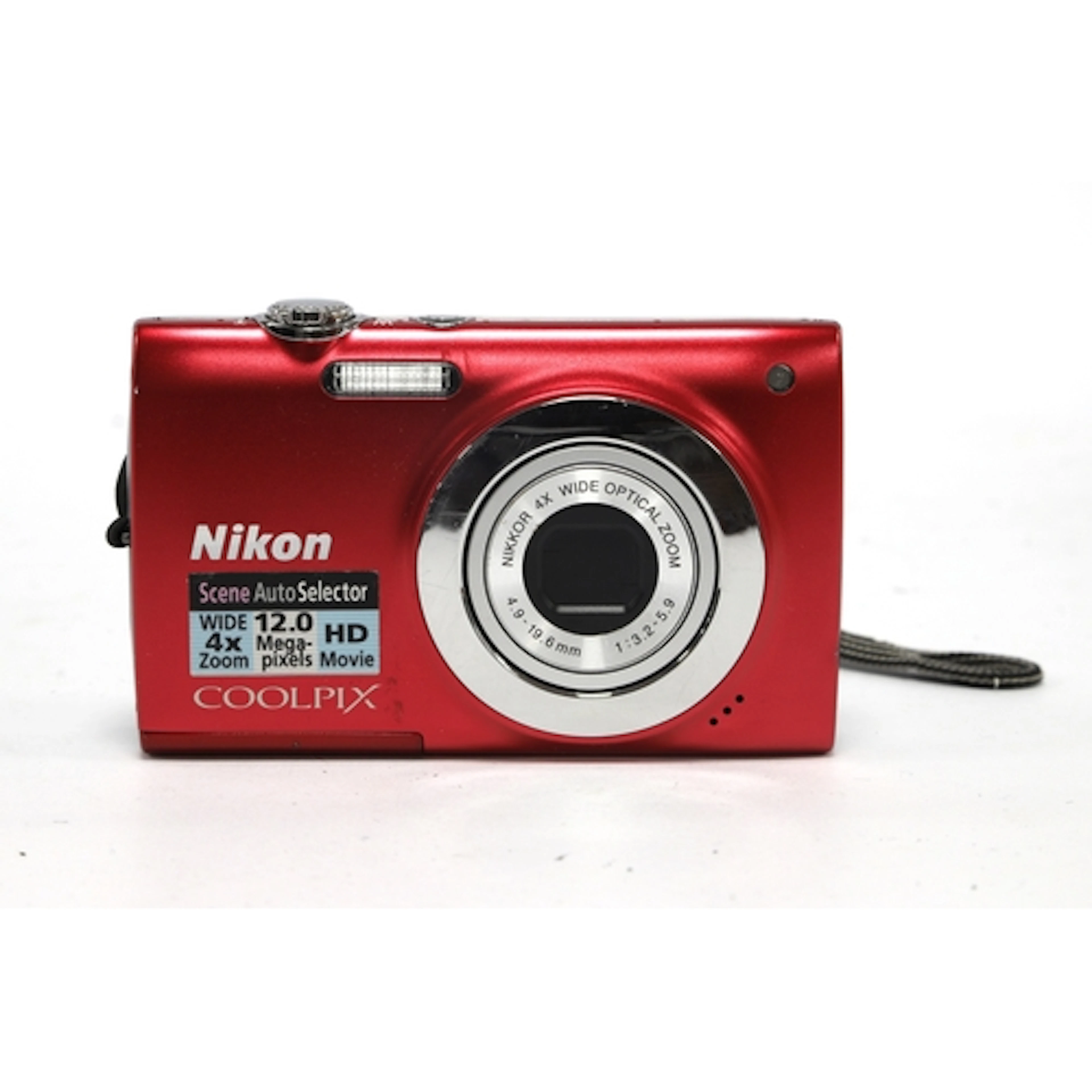 Nikon Coolpix S2550 Digital Compact Camera, red, Untested.
