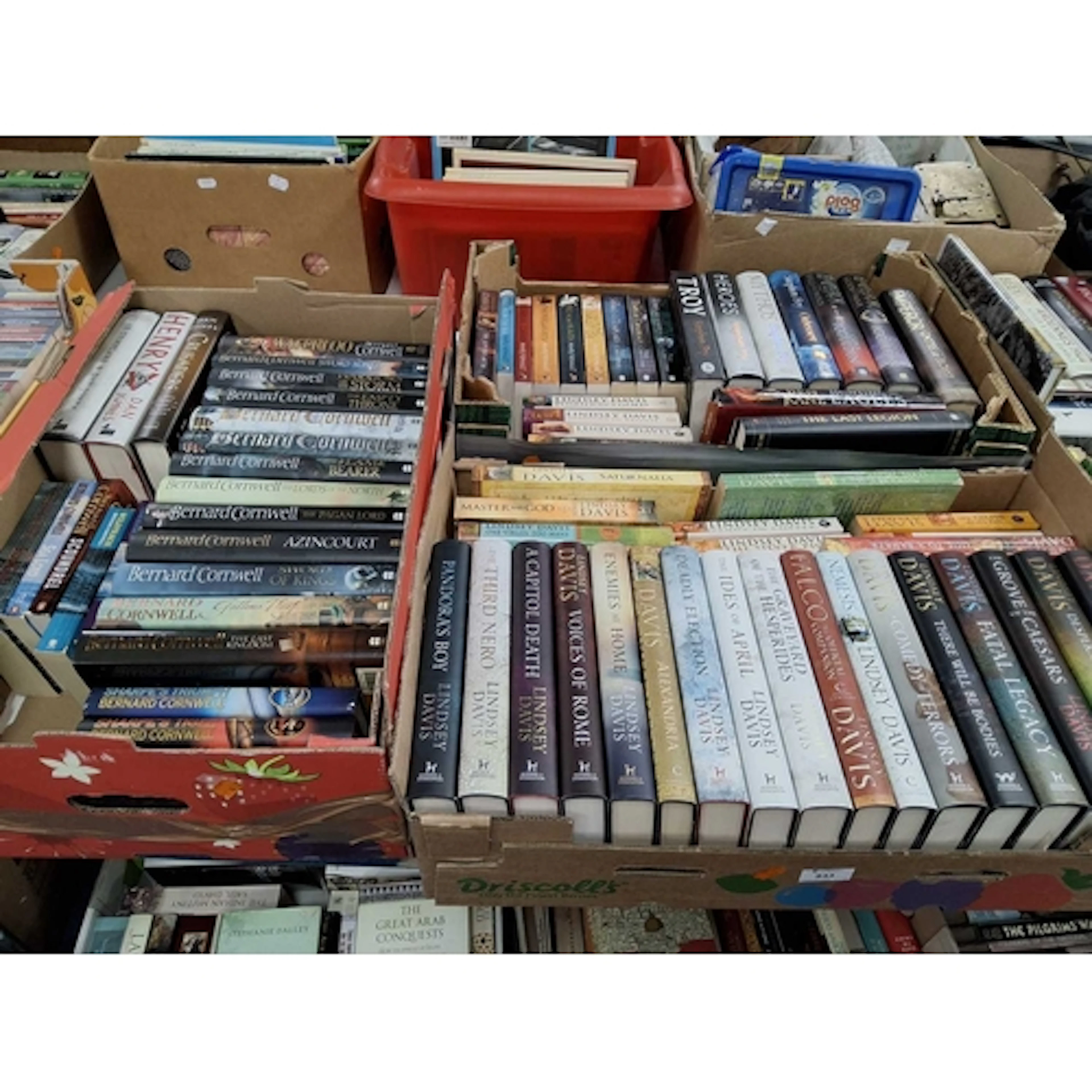 THREE BOXES OF BOOKS containing 76 miscellaneous titles in h...