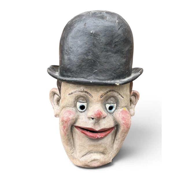 A PAINTED PAPIER-MACHE HEAD OF LAUREL, FROM LAUREL AND HARDY...