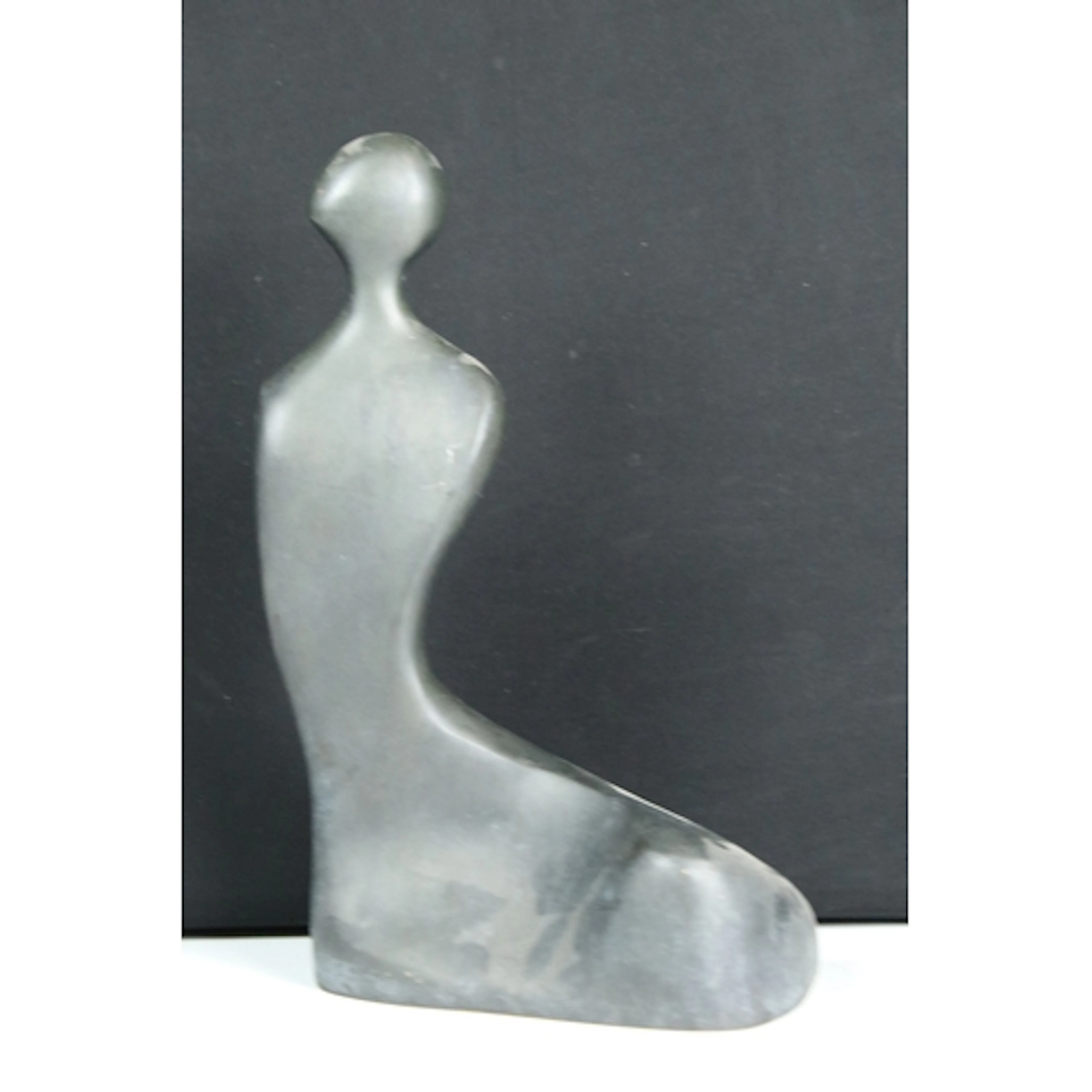Mid to late 20th century hollow-cast bronze model of a kneel...