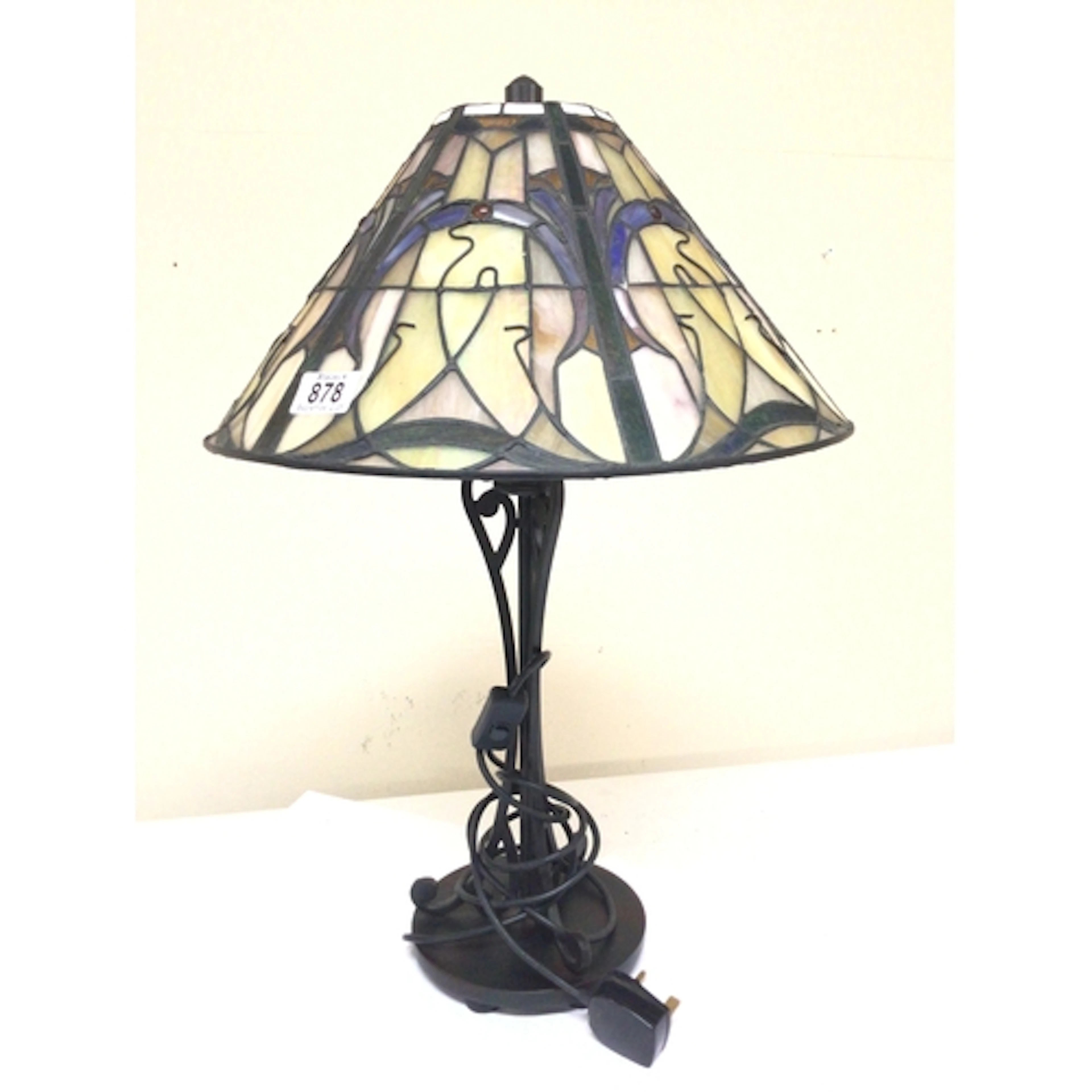 A good quality Tiffany Style lamp fitted for electric....