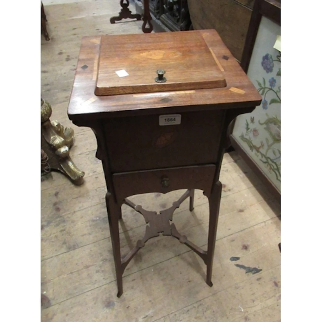 Late 19th / early 20th Century mahogany inlaid work table, o...