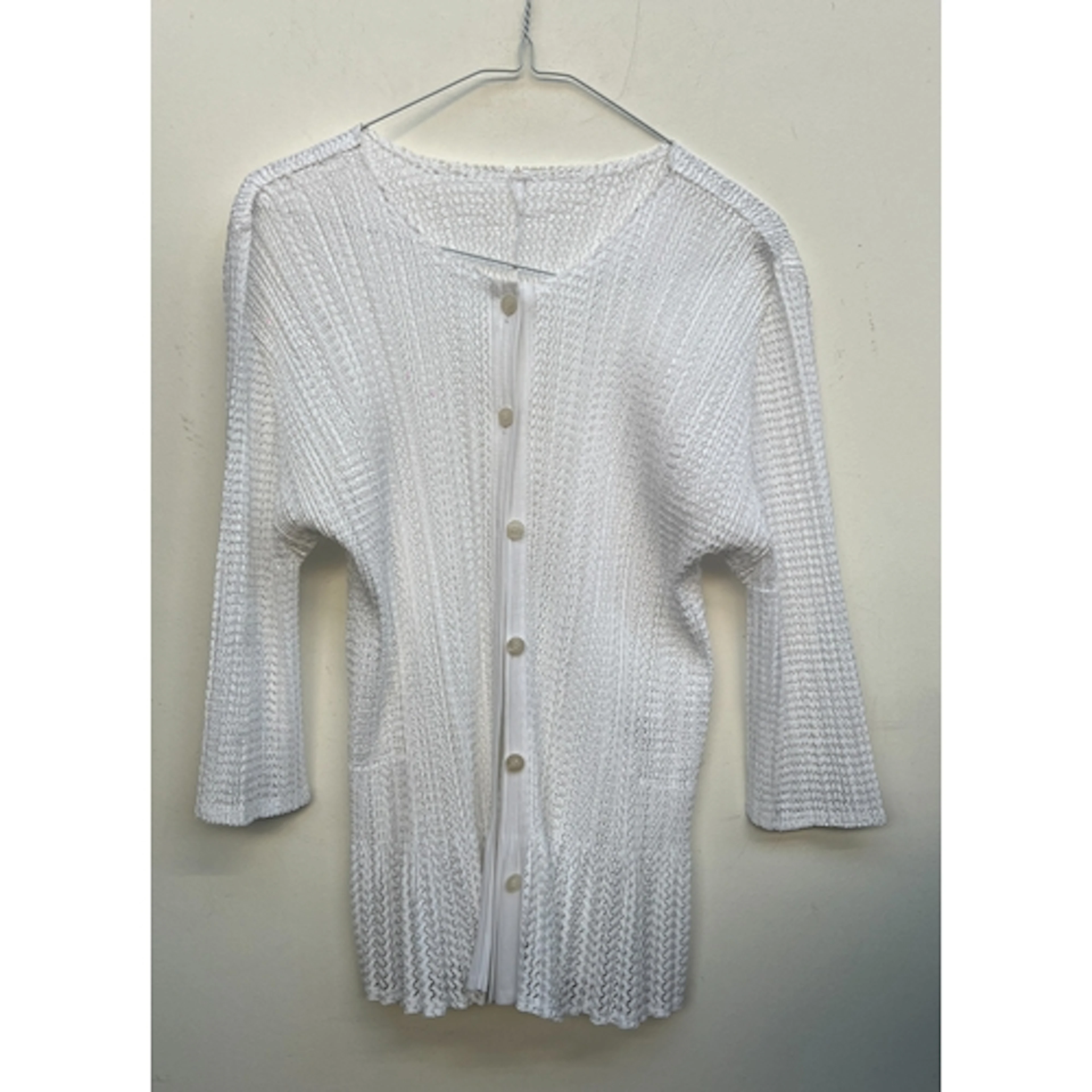 An Issey Miyake Pleats Please white long sleeved top, size U...
