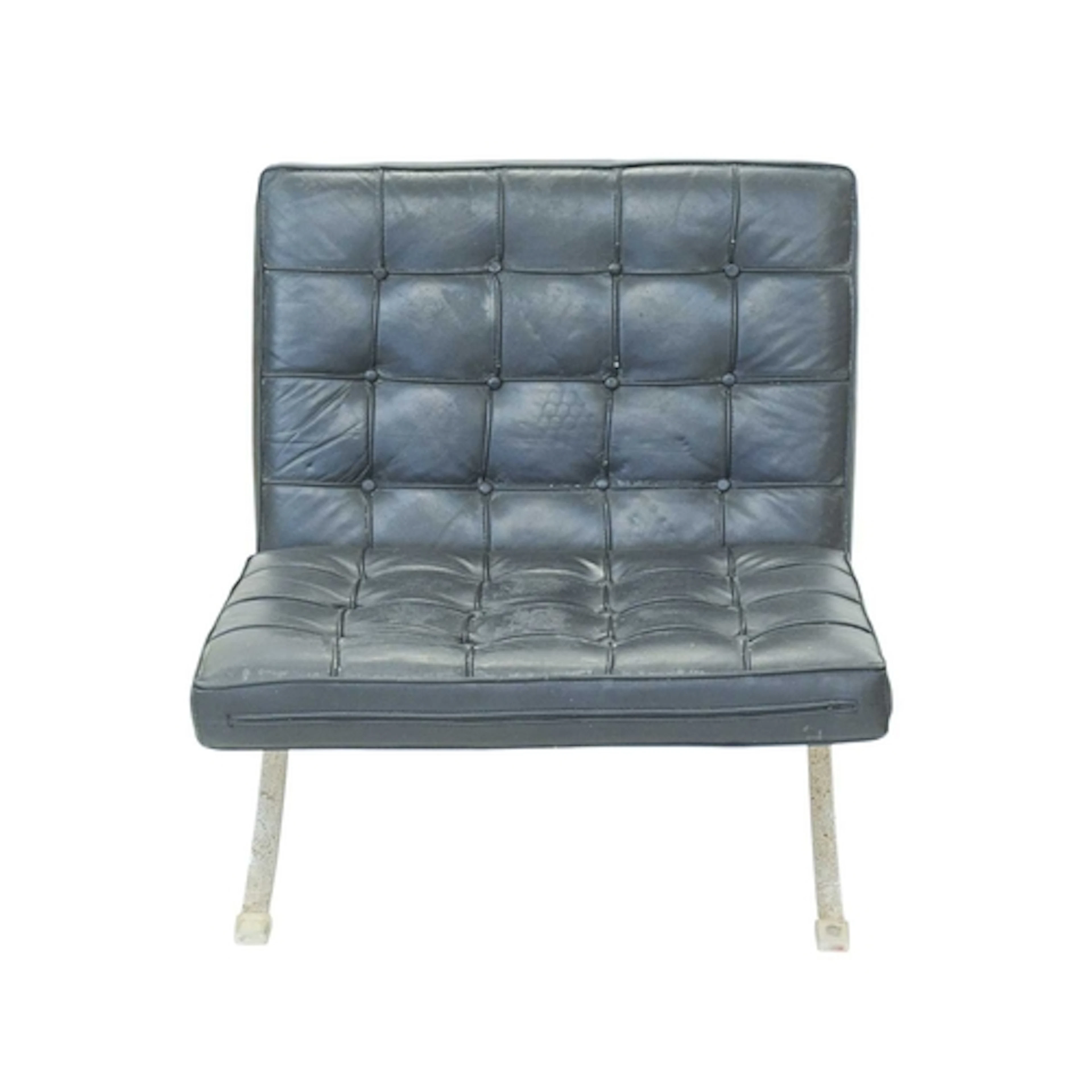 After Mies Van de Rohe - a 'Barcelona' style chair. Chromed ...