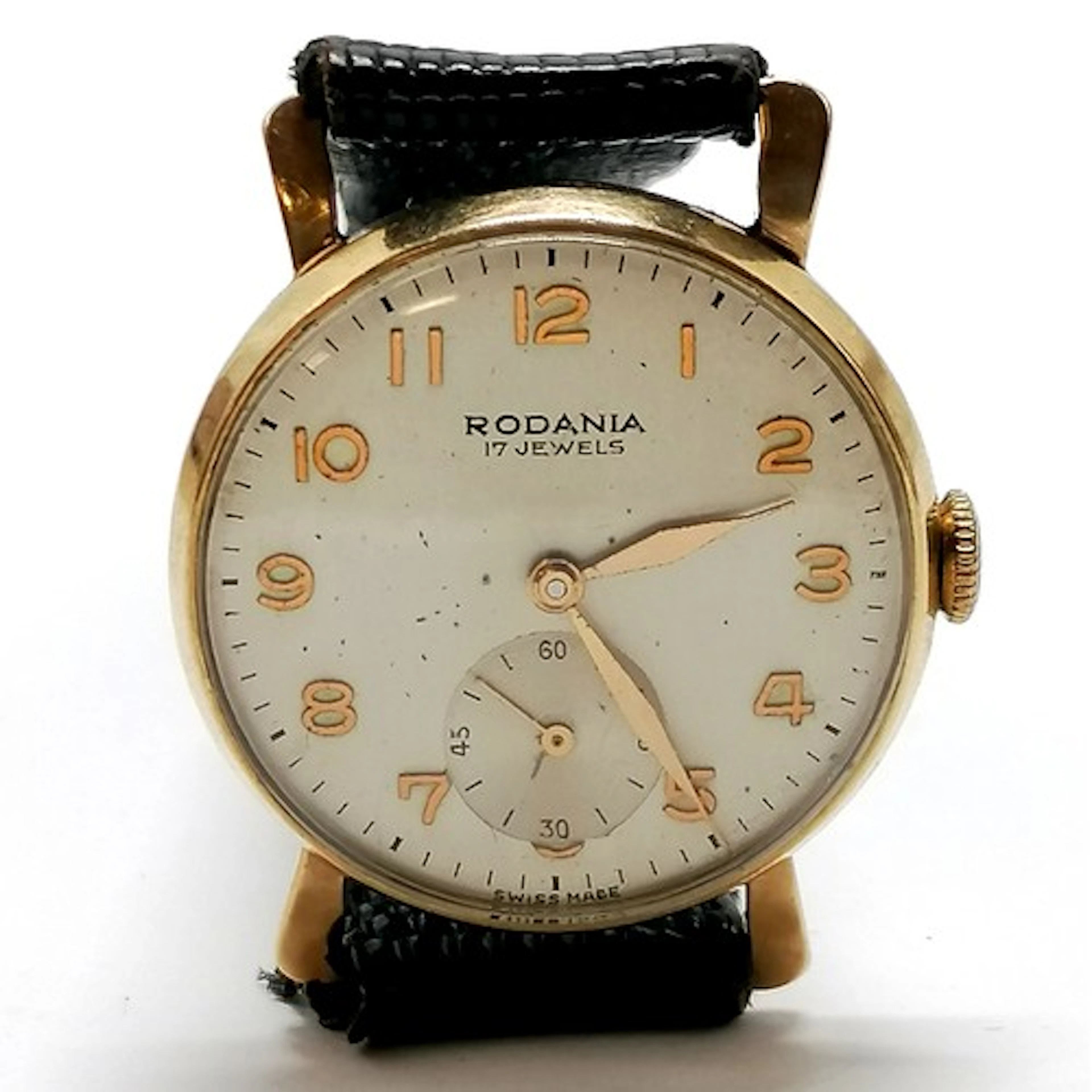 9ct gold cased Rodania gents manual wind wristwatch calibre ...