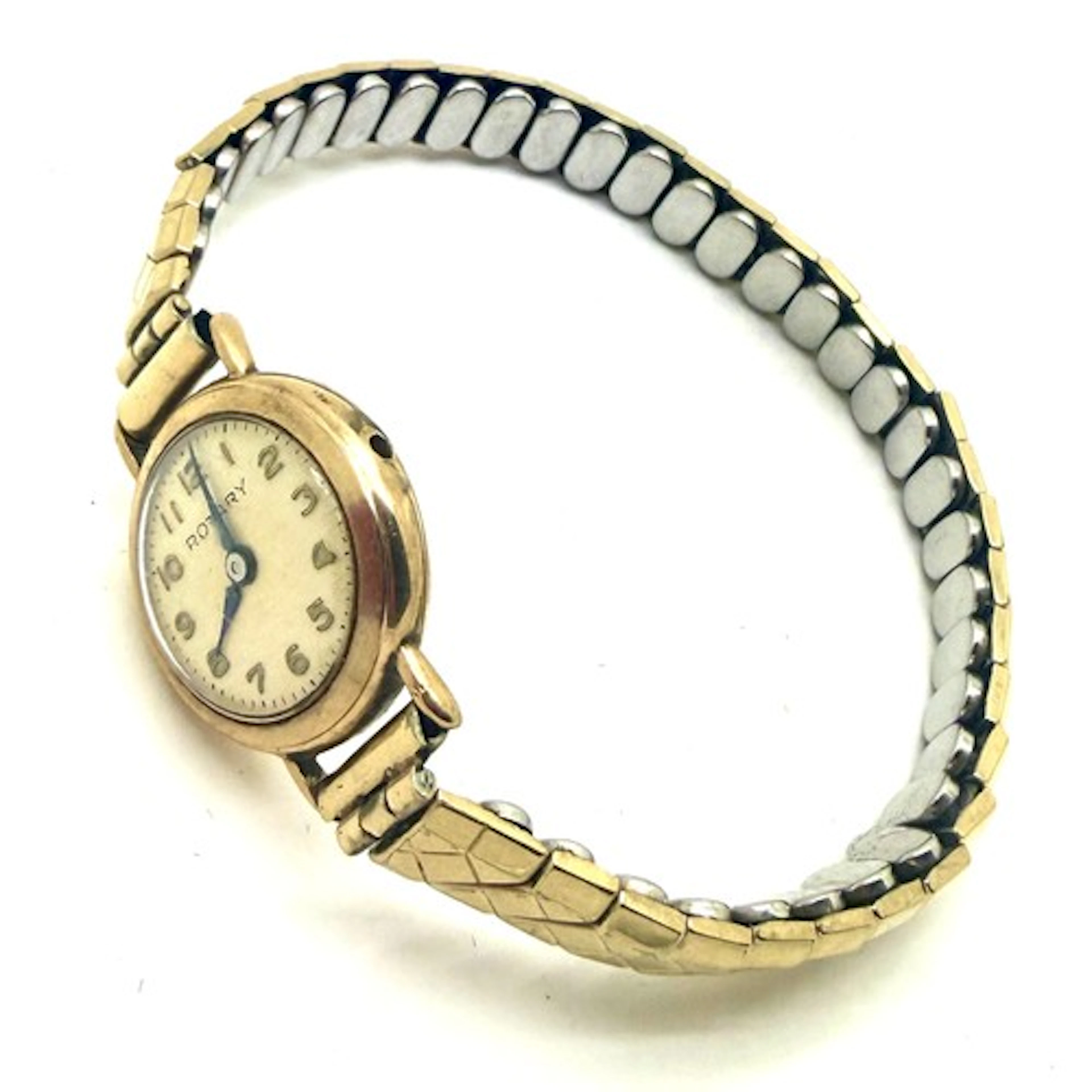 A 9 carat gold cased ladies Rotary wristwatch on expanding r...