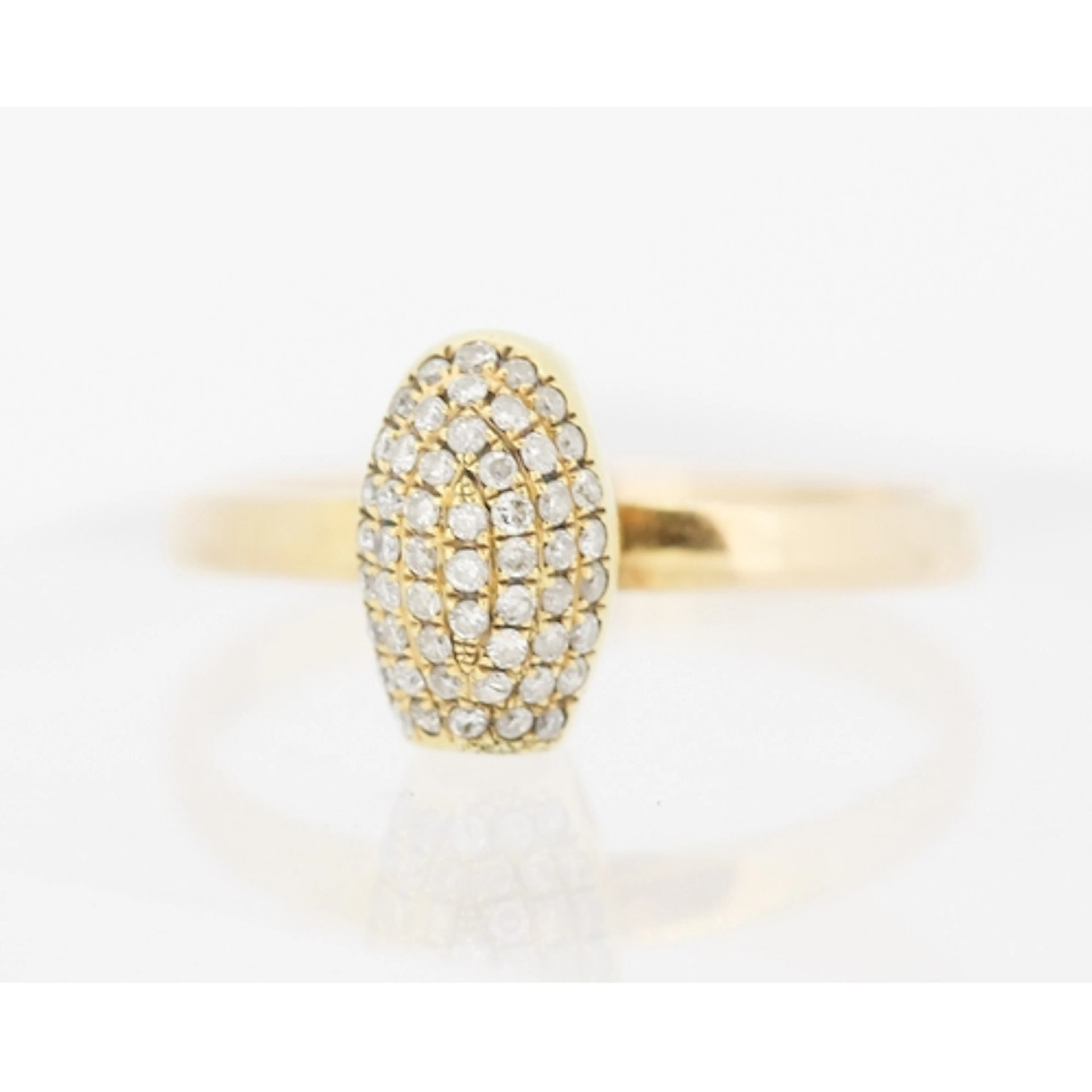 Unusual Form Diamond Set Dome Motif Ring Mounted in 14 Carat...