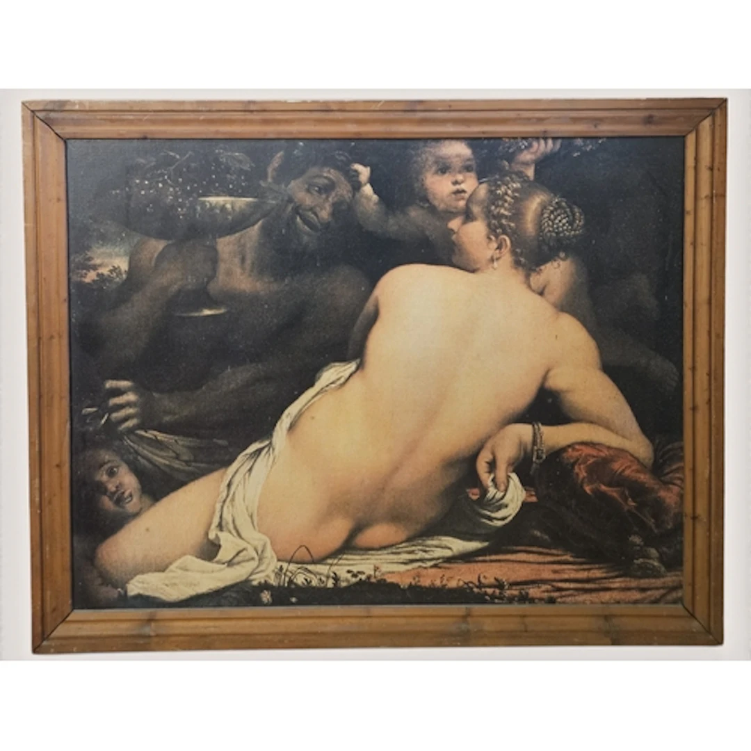 After the original. A large Oleograph on Canvas of a nude Wo...