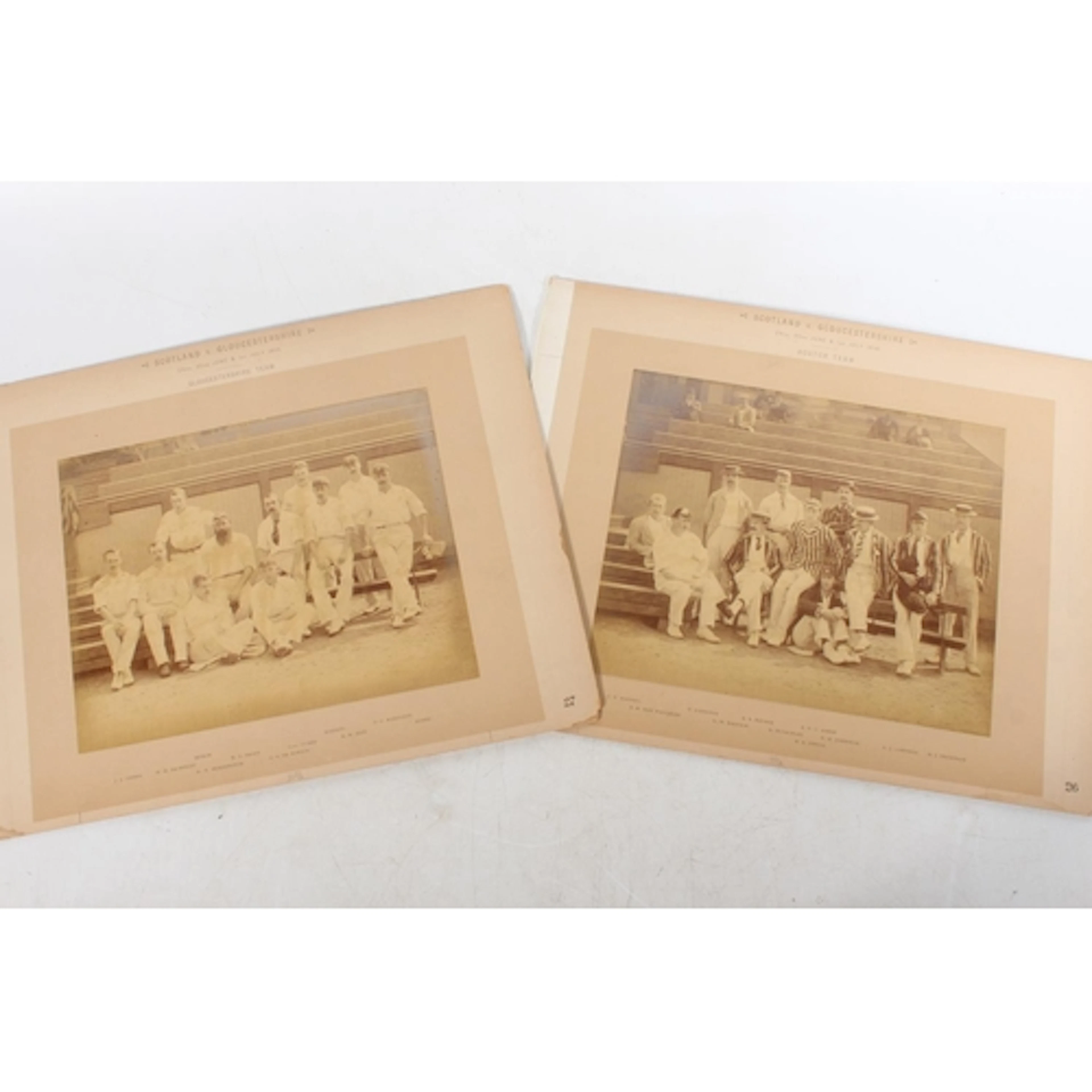 Cricket interest, two group photographs of Scotland vs Glouc...