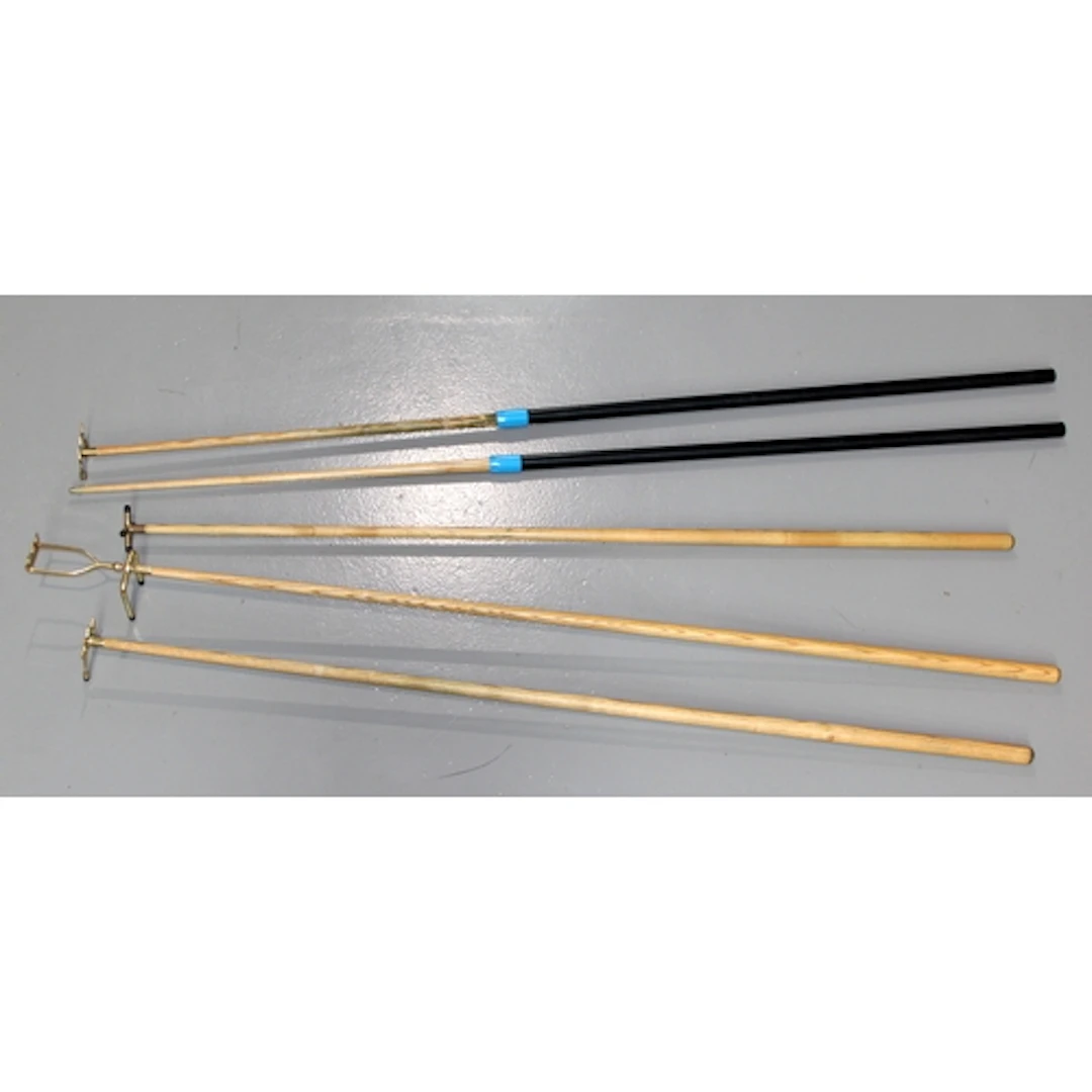 Vintage Snooker Accessories: A set of brass snooker bridge a...