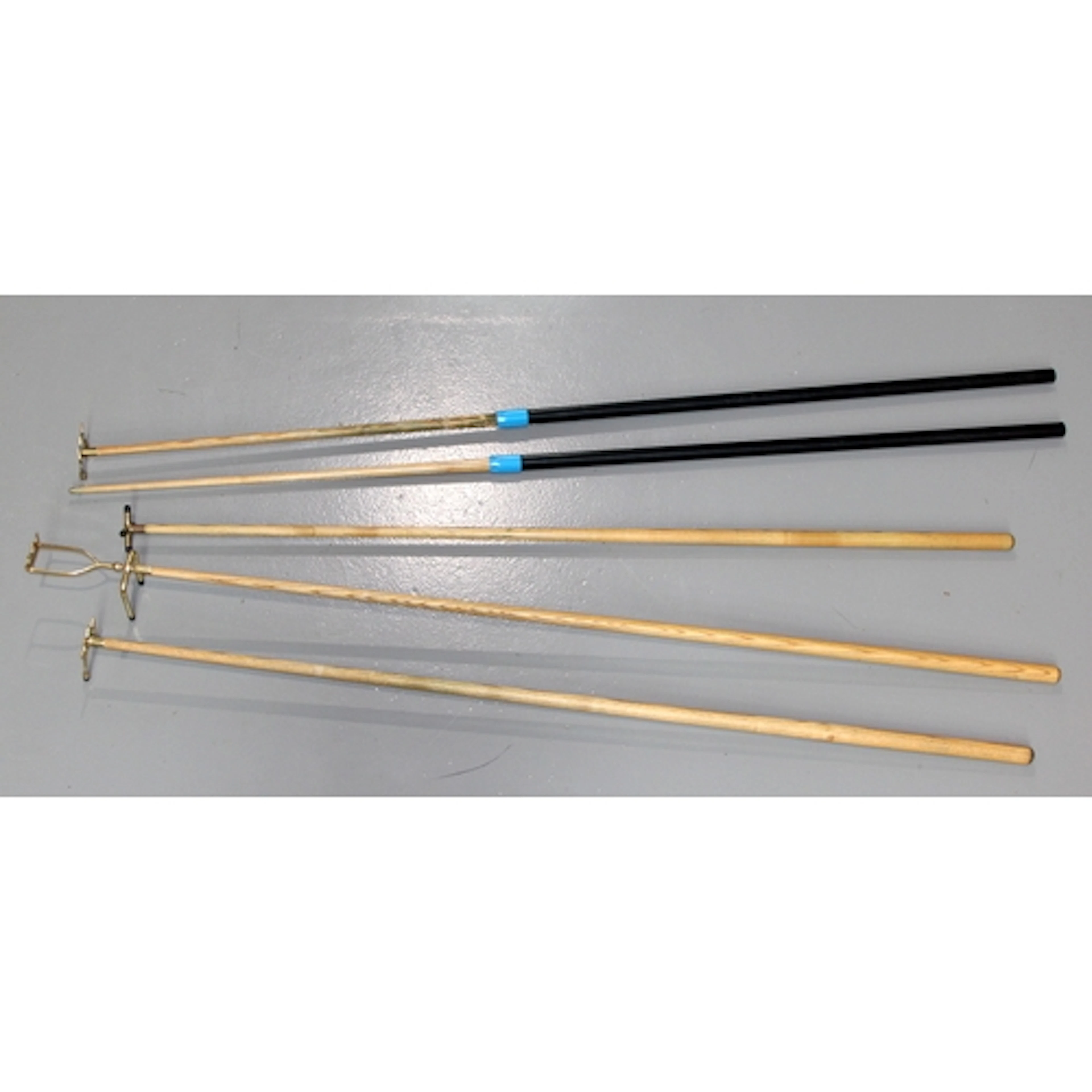 Vintage Snooker Accessories: A set of brass snooker bridge a...