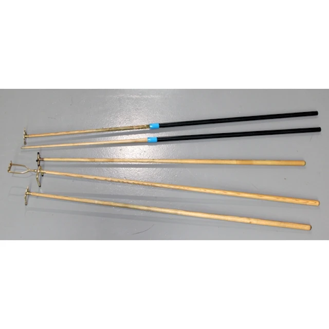 Vintage Snooker Accessories: A set of brass snooker bridge a...