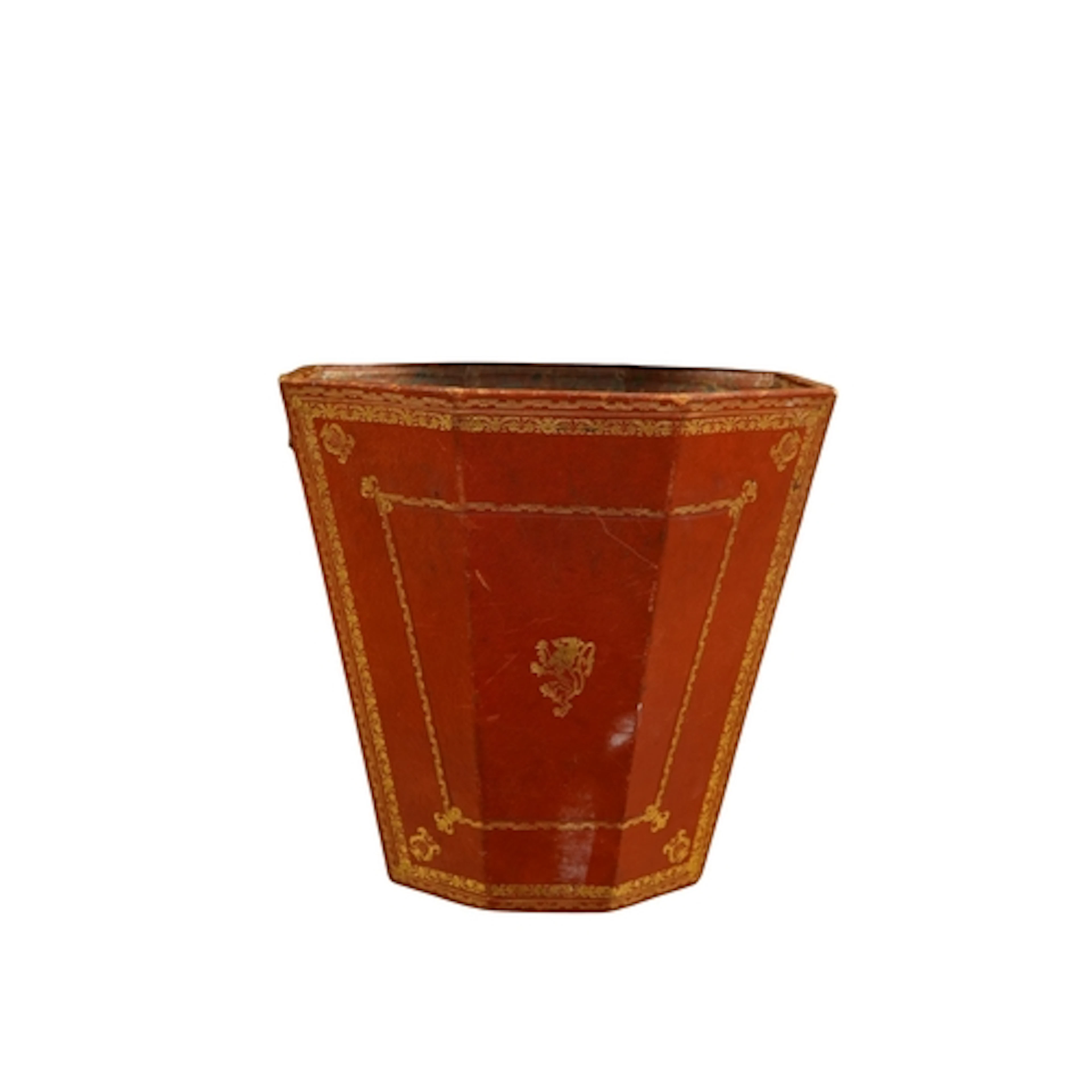 An early 20th century octagonal gilt tooled Morocco leather ...