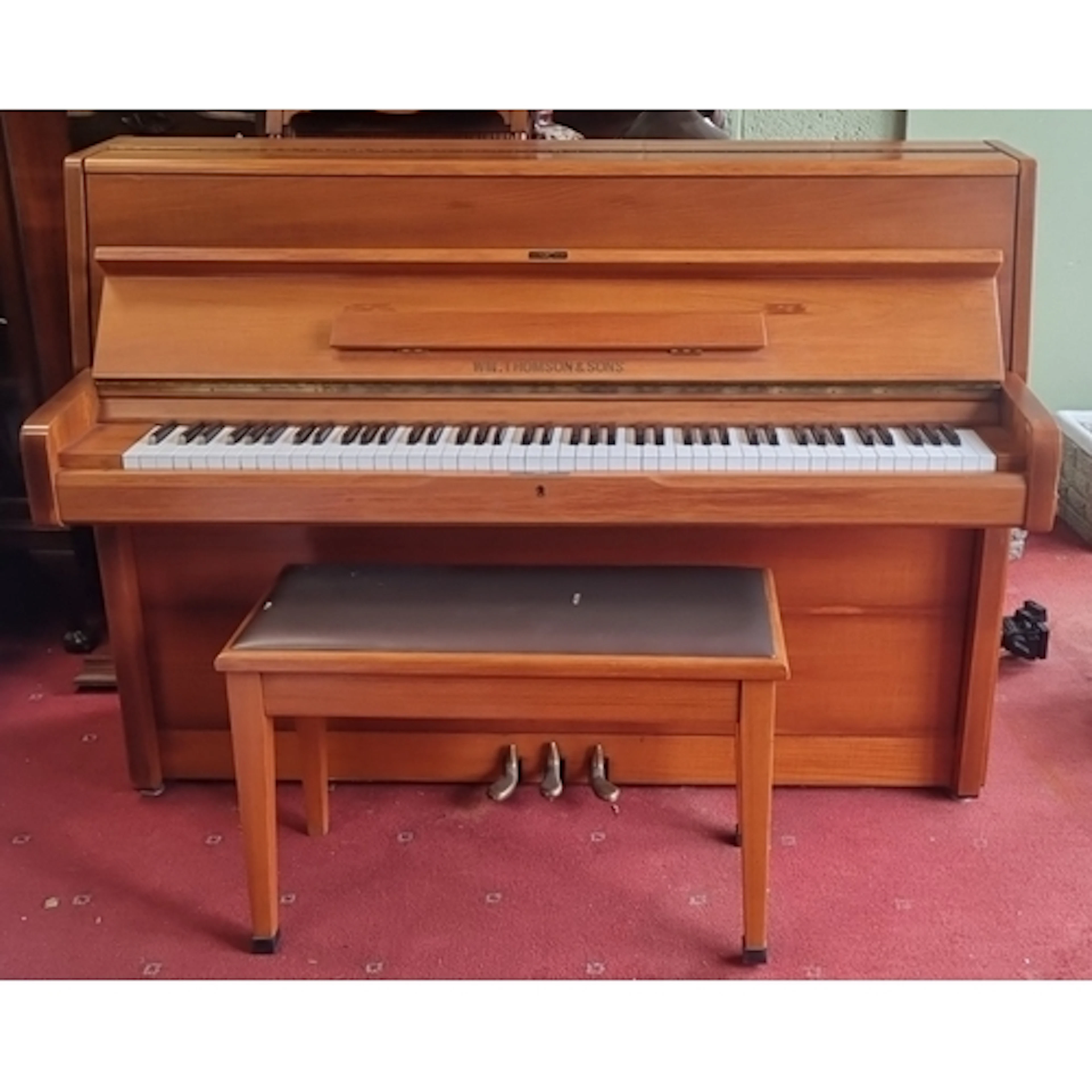 Wm. Thomson & Sons Upright Piano with Matching Bench