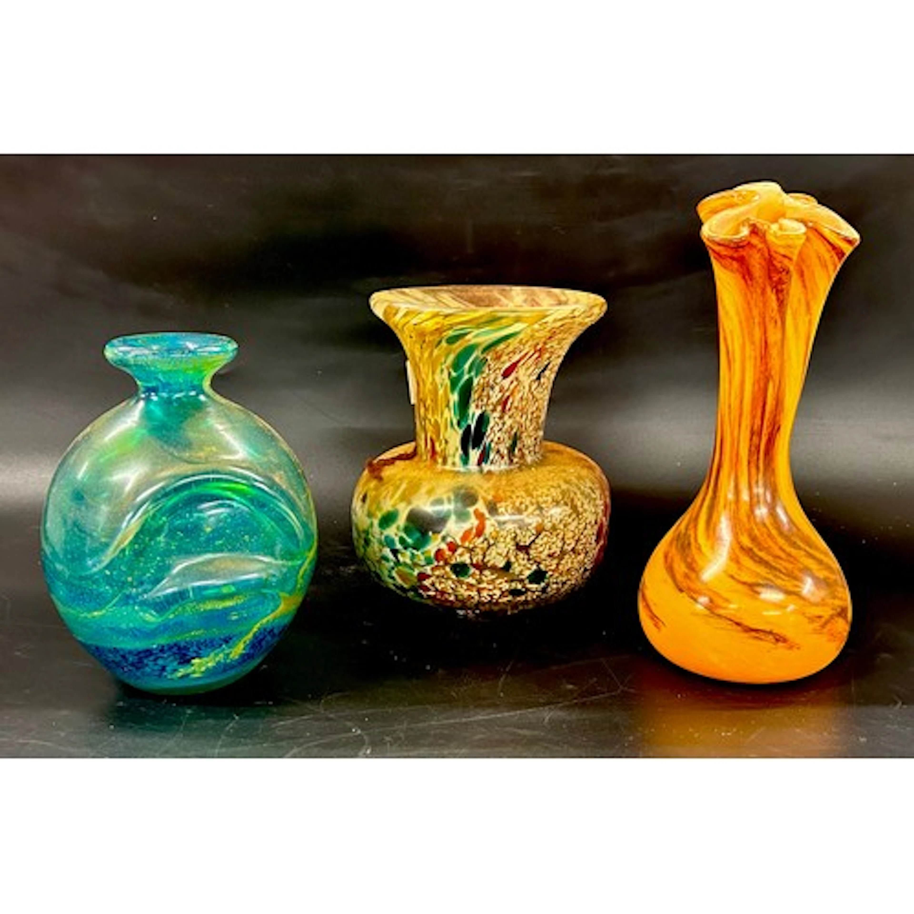 Studio art glass; two Mdina vases, and an Alum Bay glass stu...