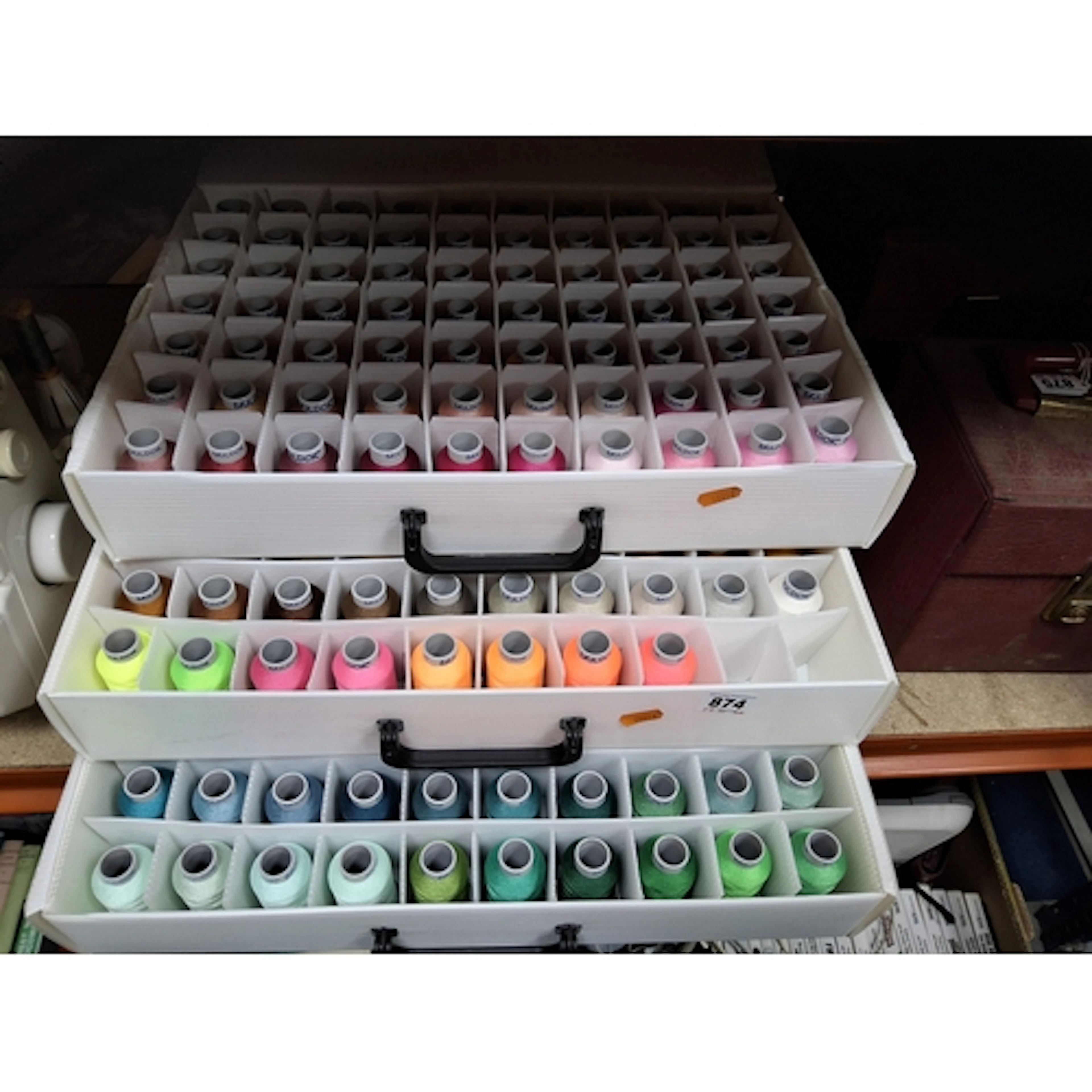 THREE BOXED SELECTIONS OF BRILDOR MACHINE EMBROIDERY THREAD,...