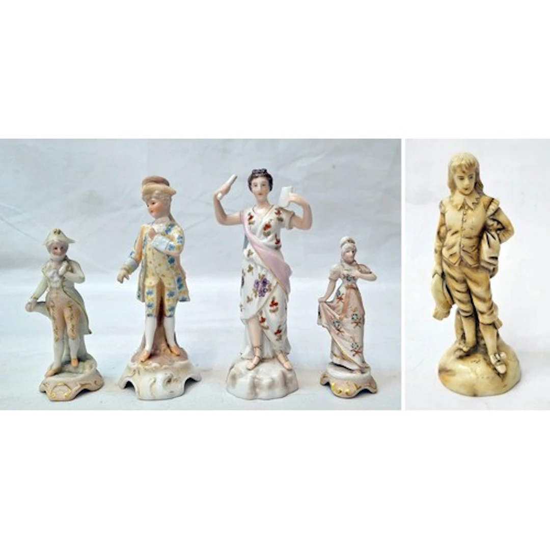 Antique Volkstedt Ivory Porcelain Figurine, stamped with EBS...